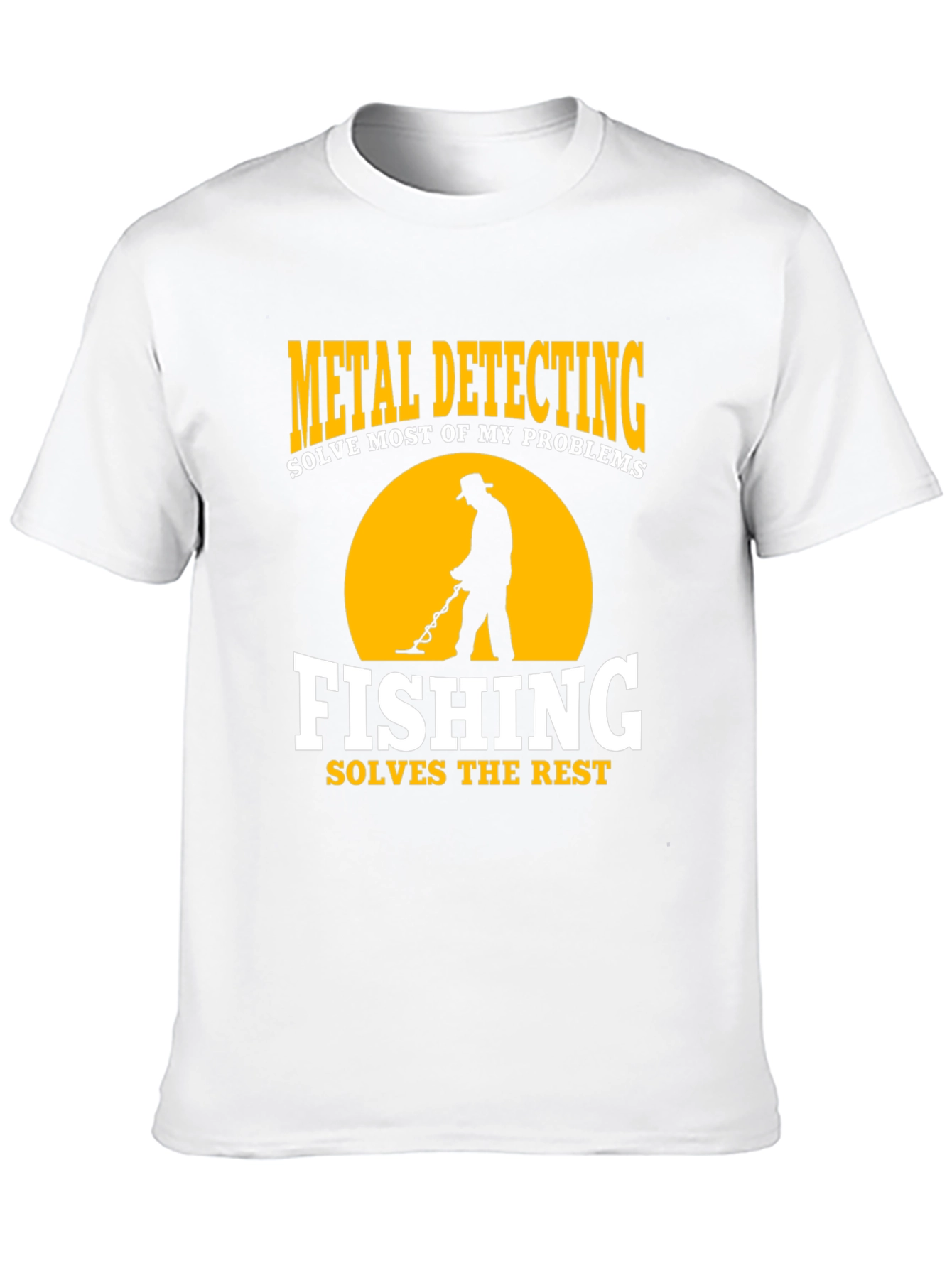 Black Metal Detecting & Fishing Graphic T-Shirt view 10