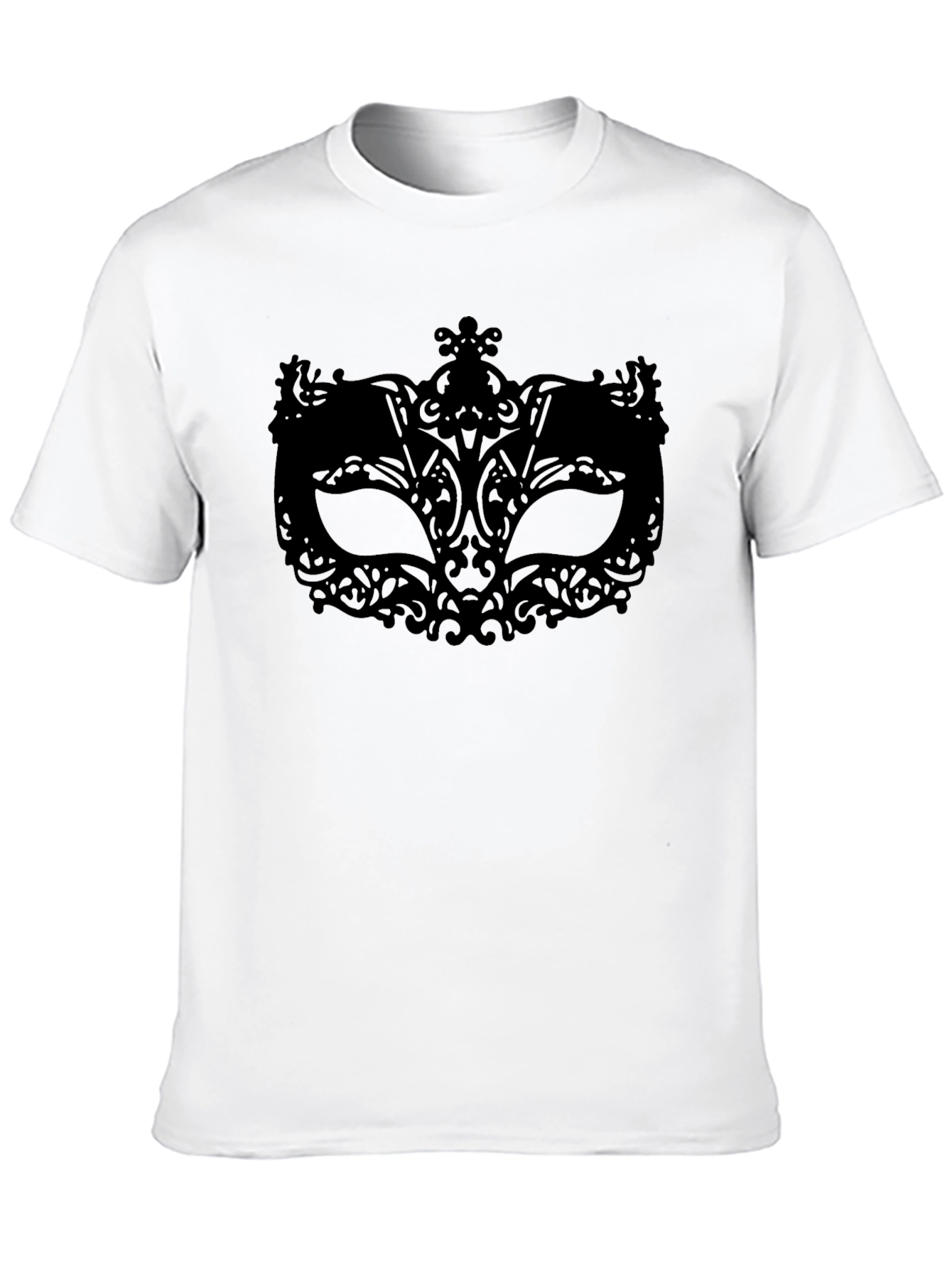 Black Masquerade Mask Graphic Tee - Black T-Shirt view 10