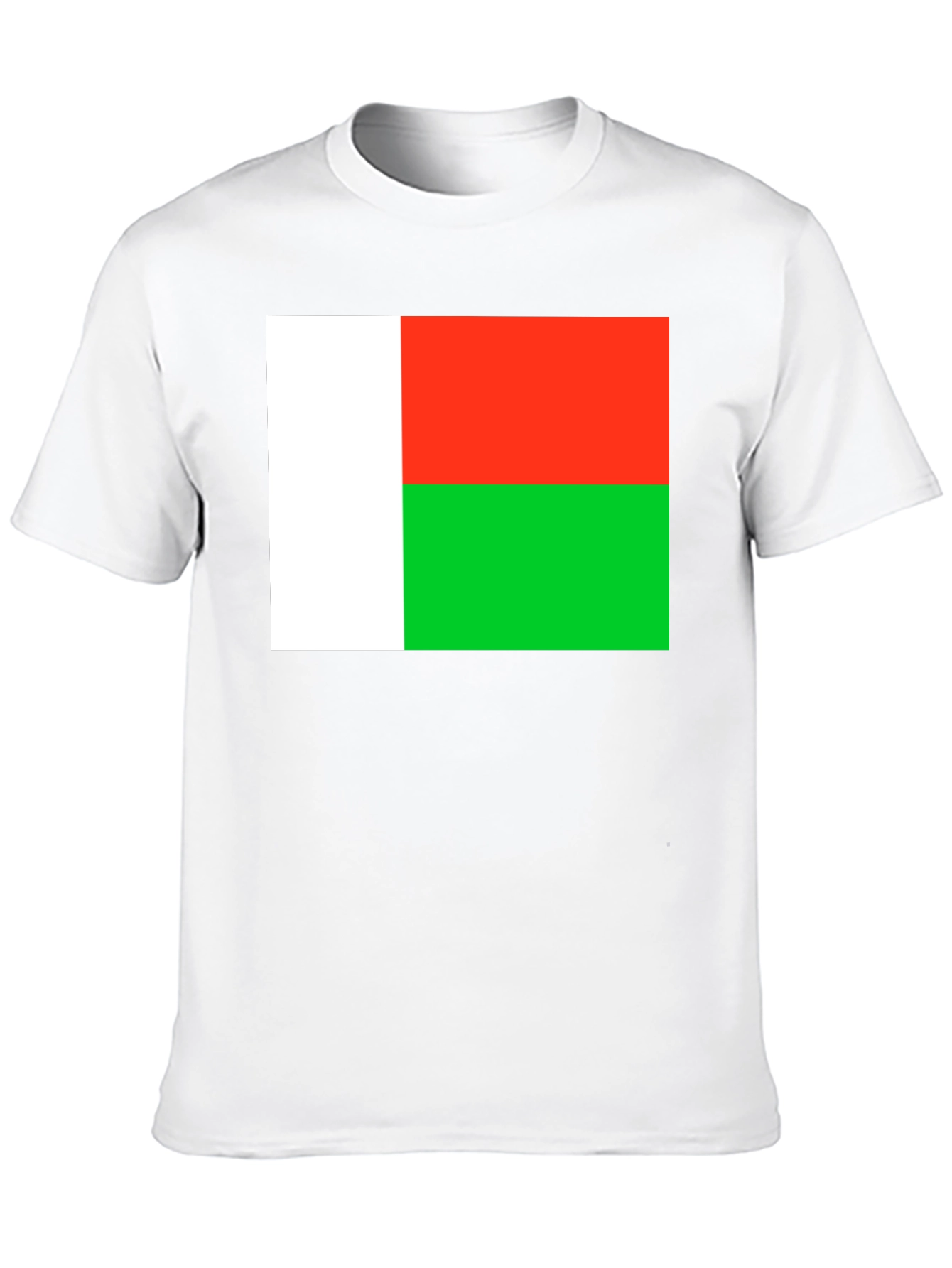 Black Madagascar Flag T-Shirt - Black Cotton Tee view 10
