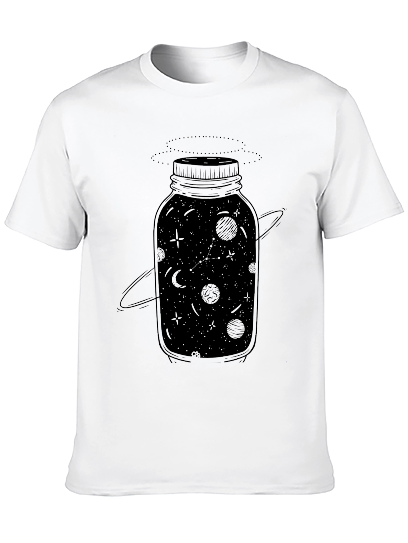 Black Galaxy Jar Graphic Tee - Black Cotton T-Shirt view 10