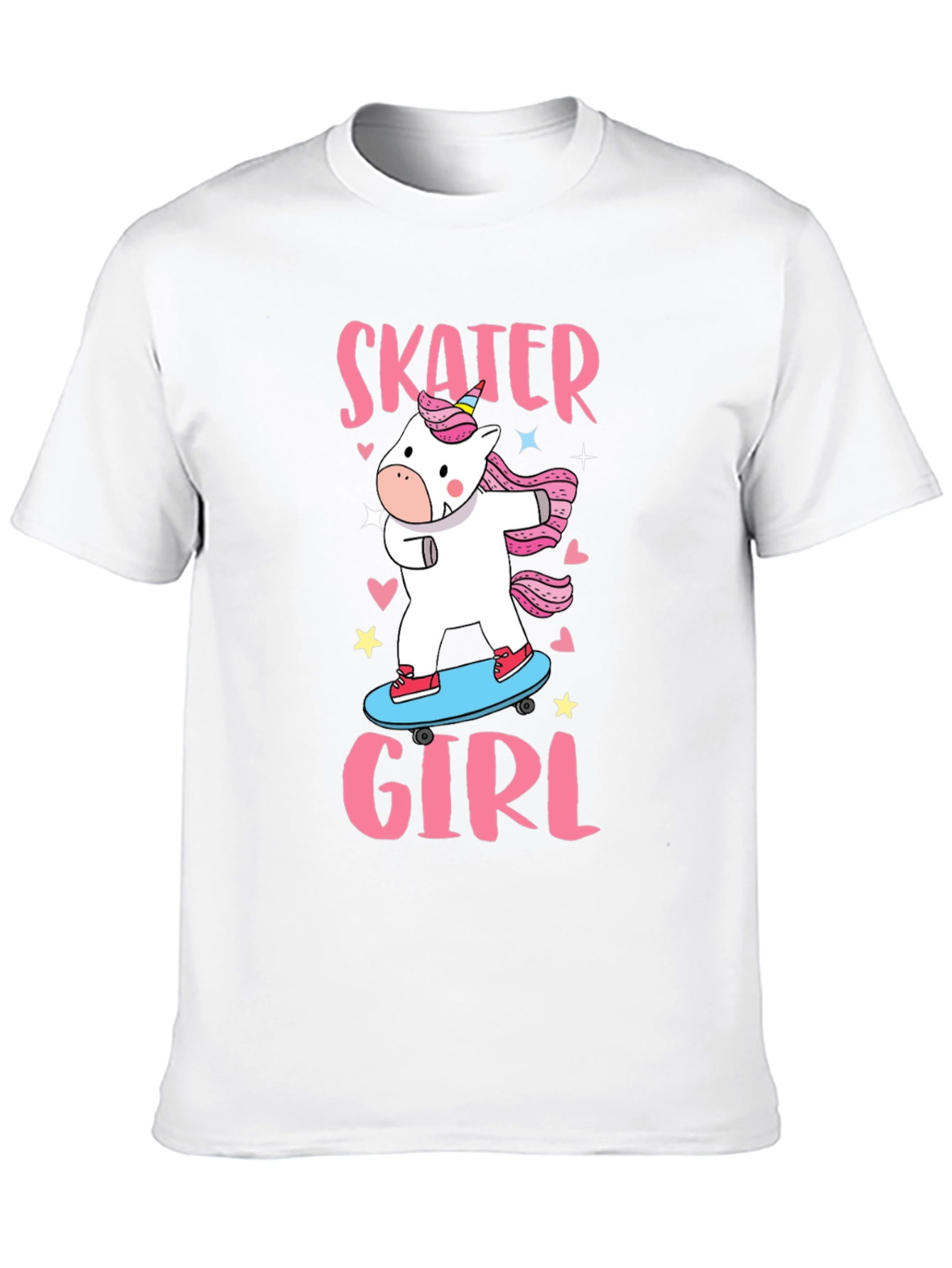 Black Skater Girl Unicorn T-Shirt - Cute Graphic Tee view 10