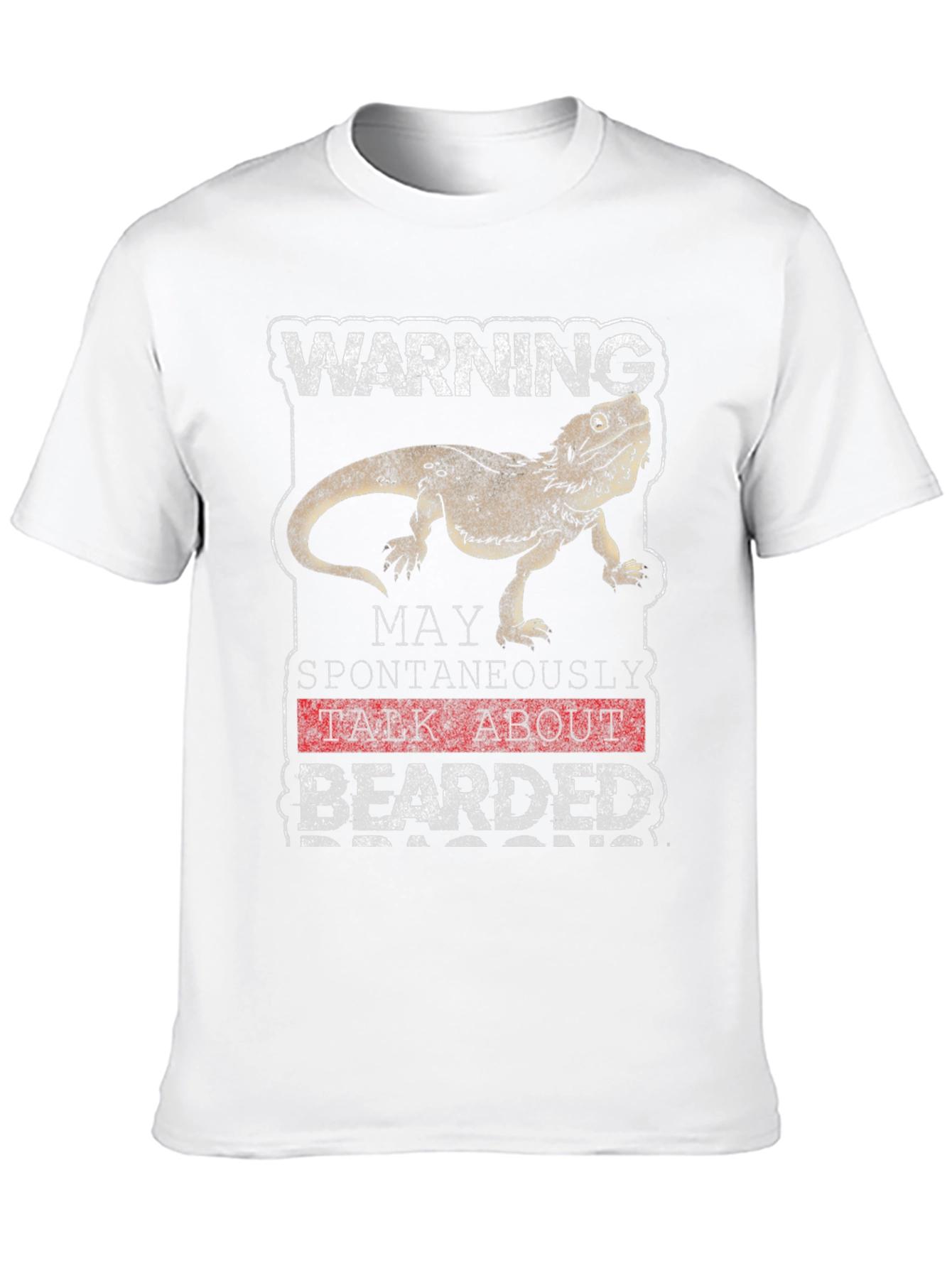 Black Warning May Spontaneously Talk About Bearded Dragons T-Shirt view 10