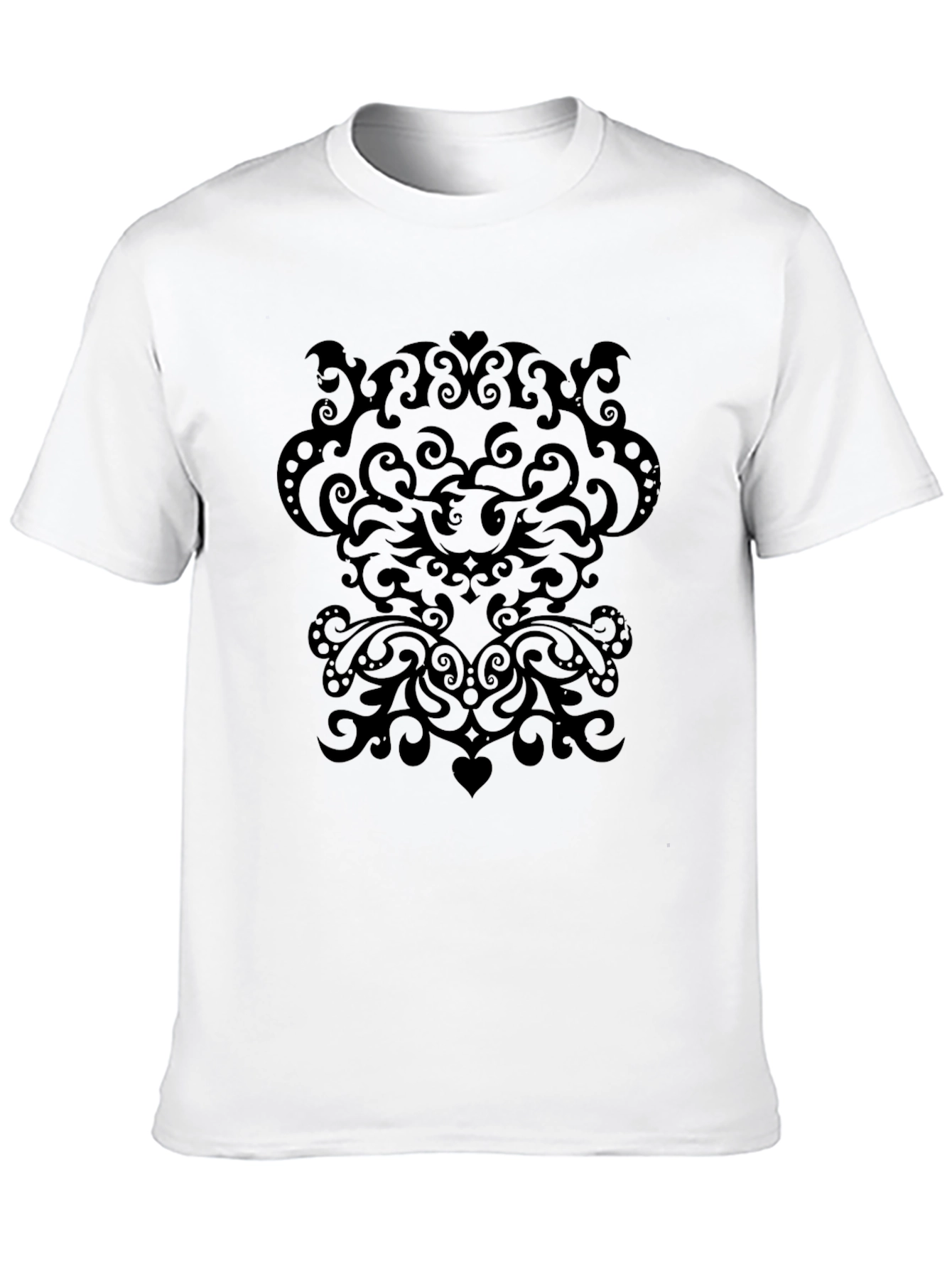 Black Elegant Black Swirl Design Tee view 10