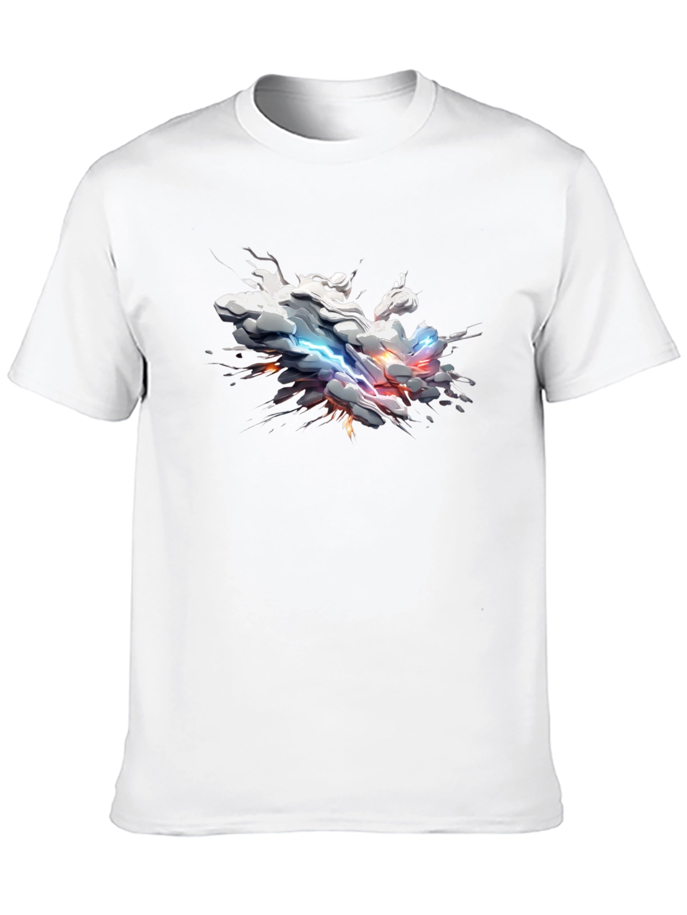 Black Abstract Lightning Cloud Graphic T-Shirt view 10