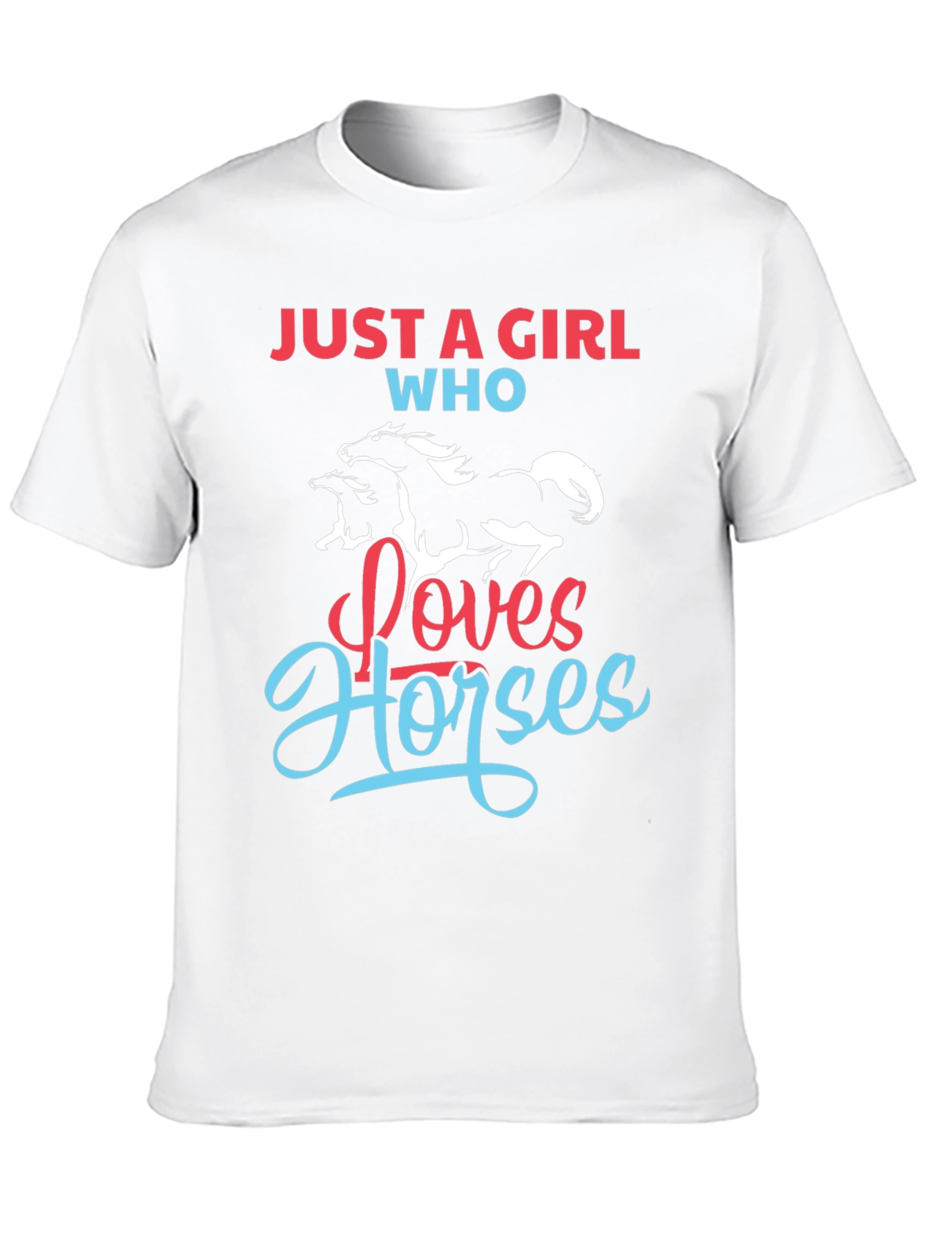 Black Just A Girl Who Loves Horses Graphic Tee view 10