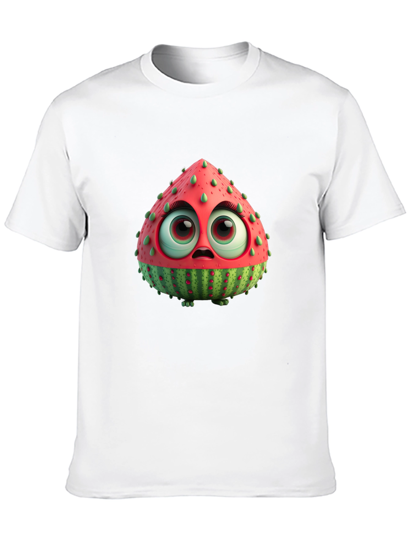 Black Cartoon Watermelon Character Black T-Shirt view 10