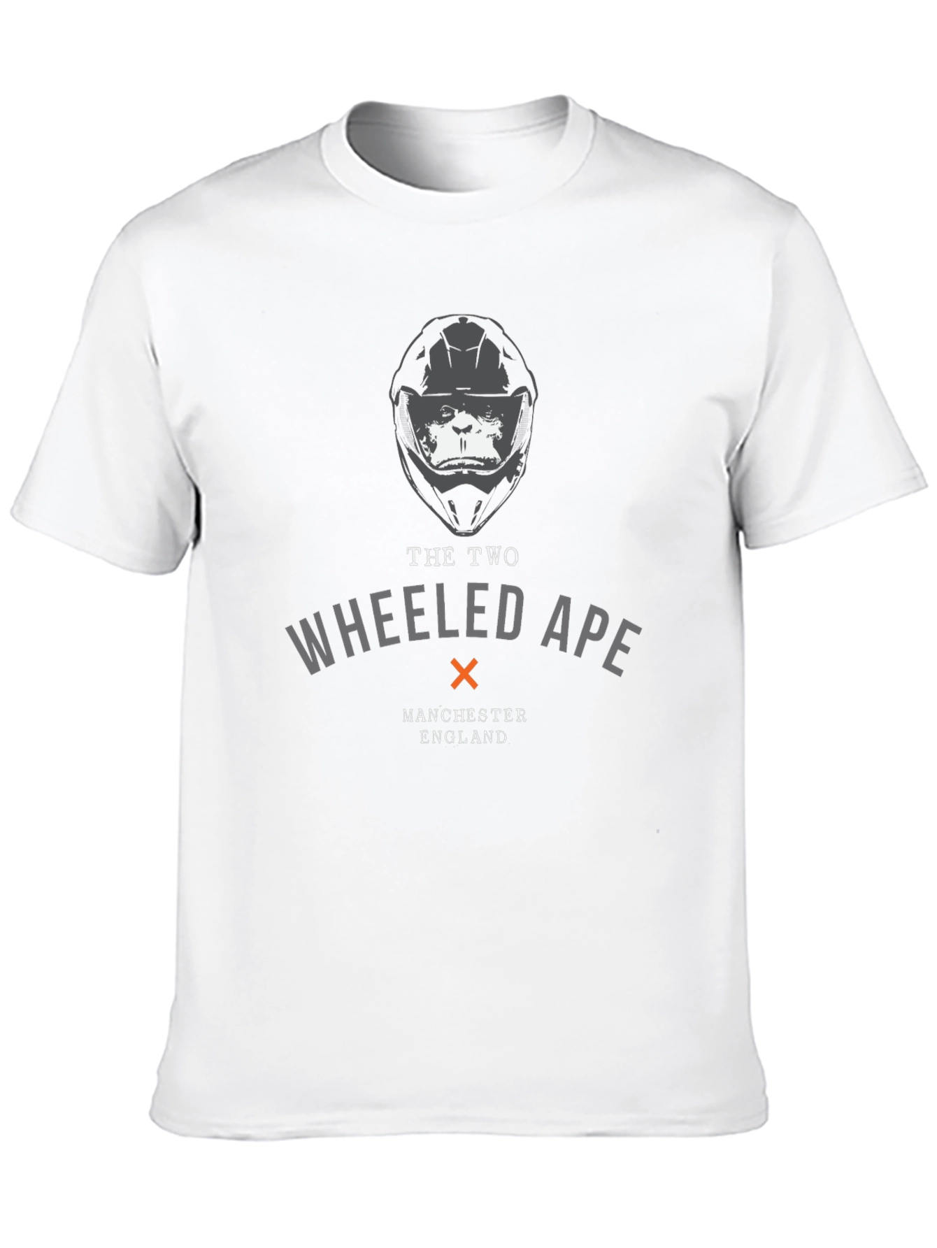 Black Two Wheeled Ape T-Shirt - Motorcycle Helmet Ape Design view 10