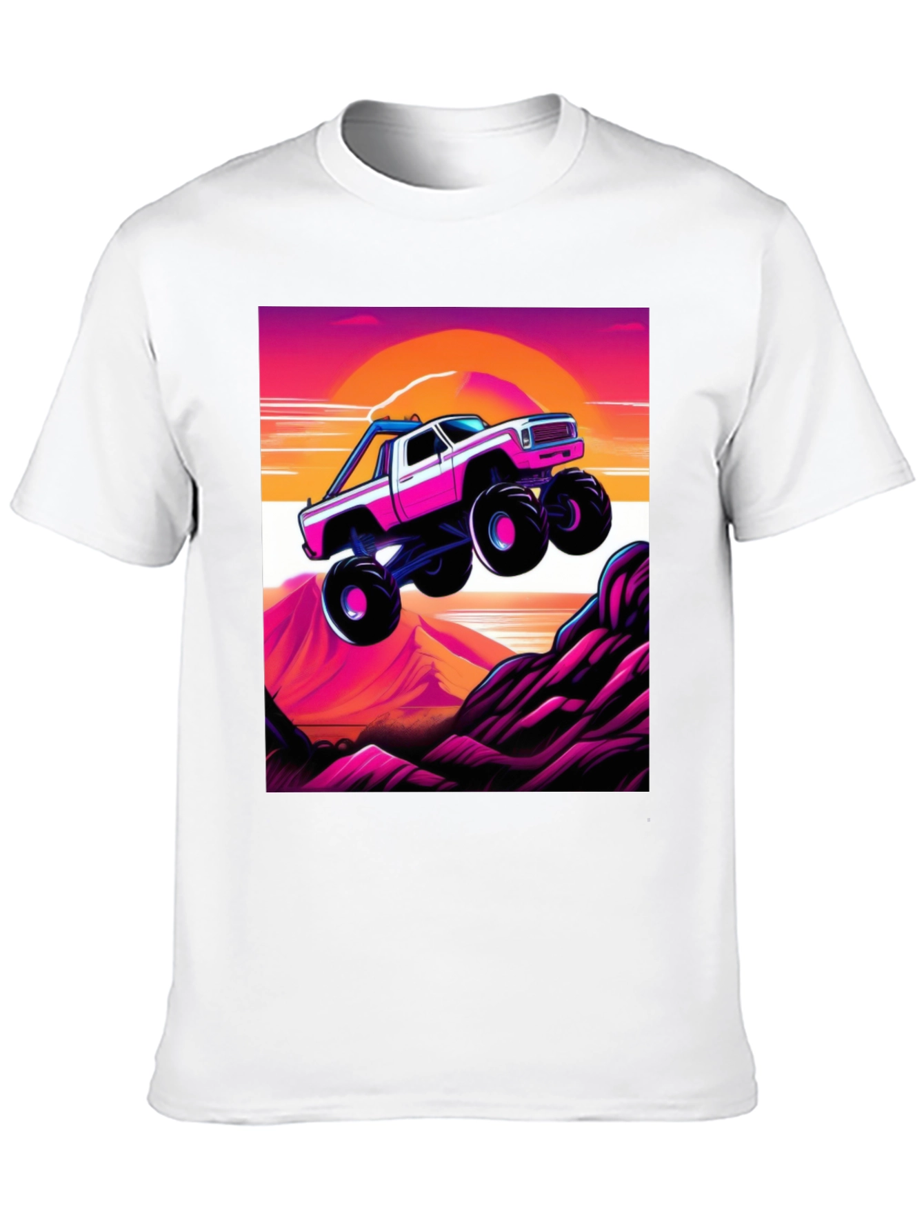 Black Retro Monster Truck Graphic Tee view 10