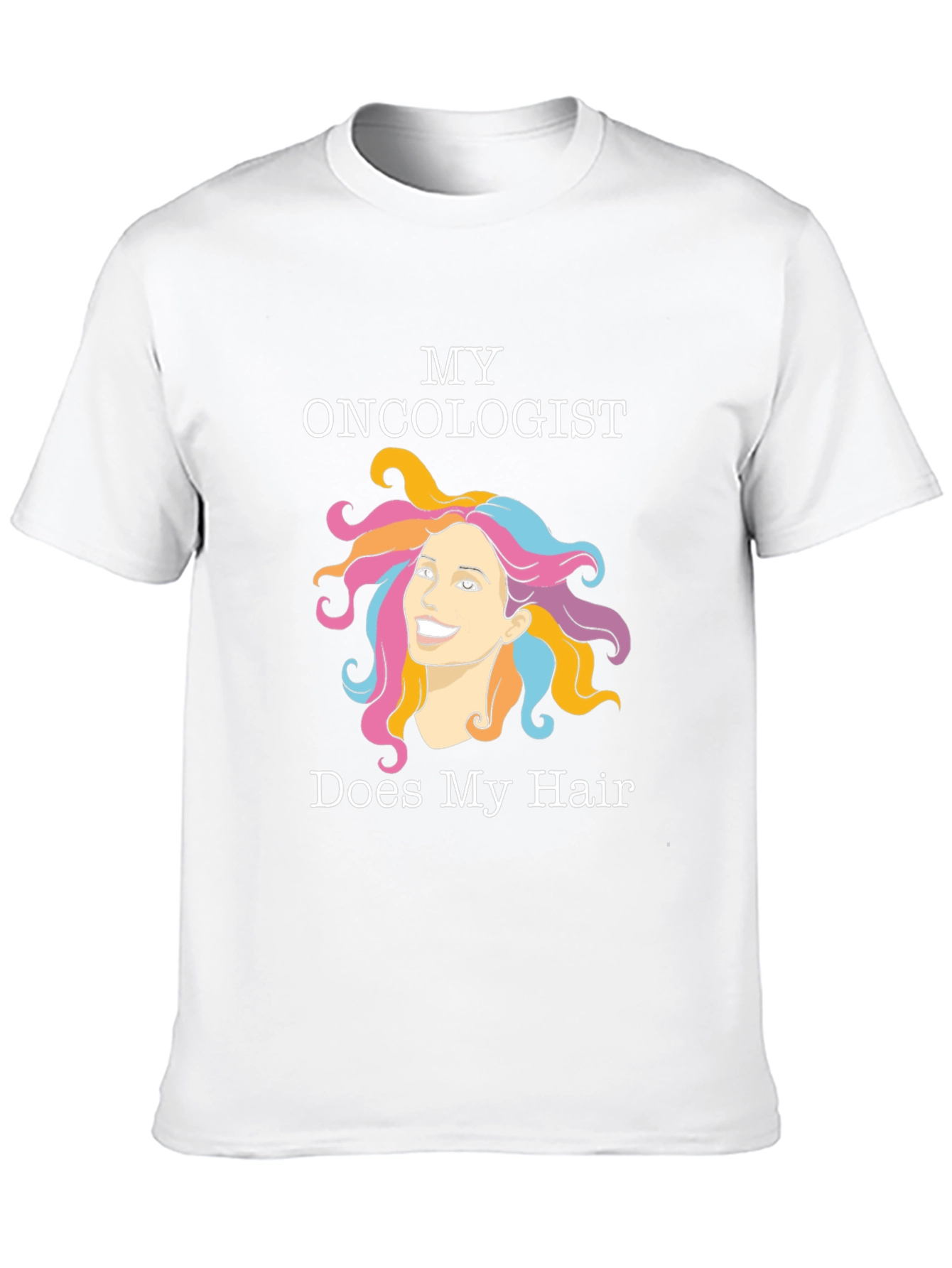Black Funny Oncology T-Shirt - Hair Design view 10