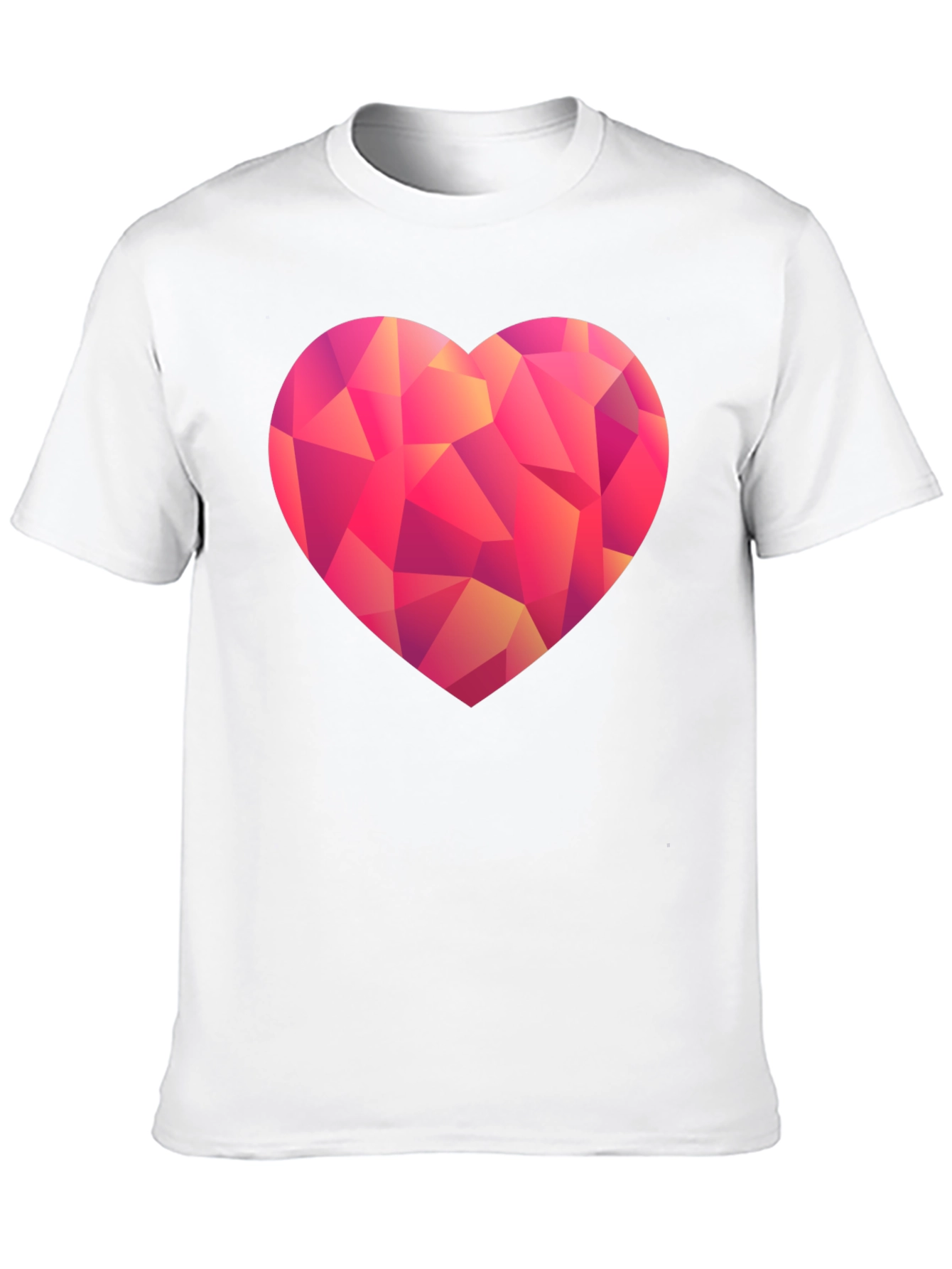 Black Geometric Heart Graphic T-Shirt - Black view 10