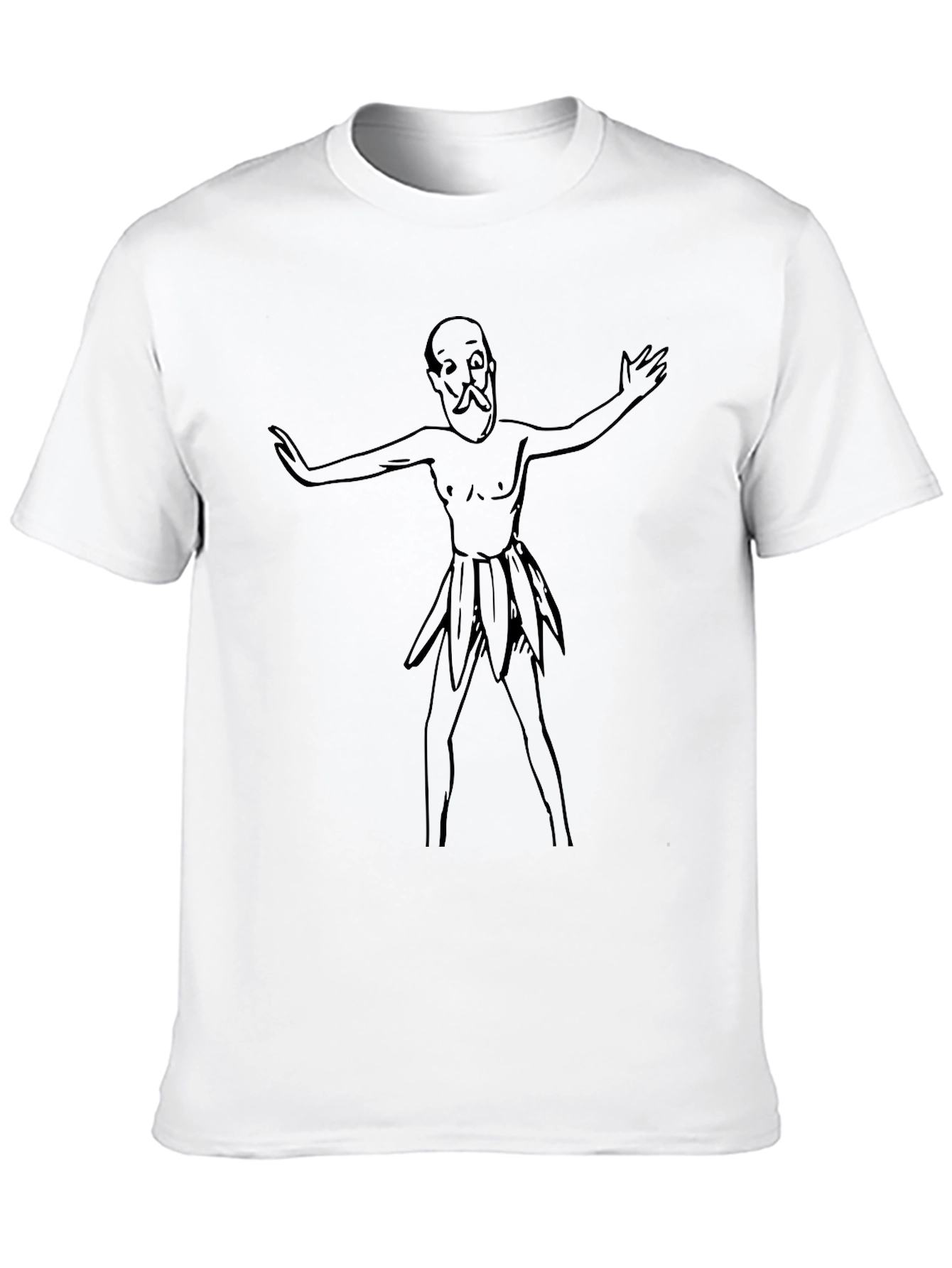 Black Humorous Cartoon Man Black T-Shirt view 10