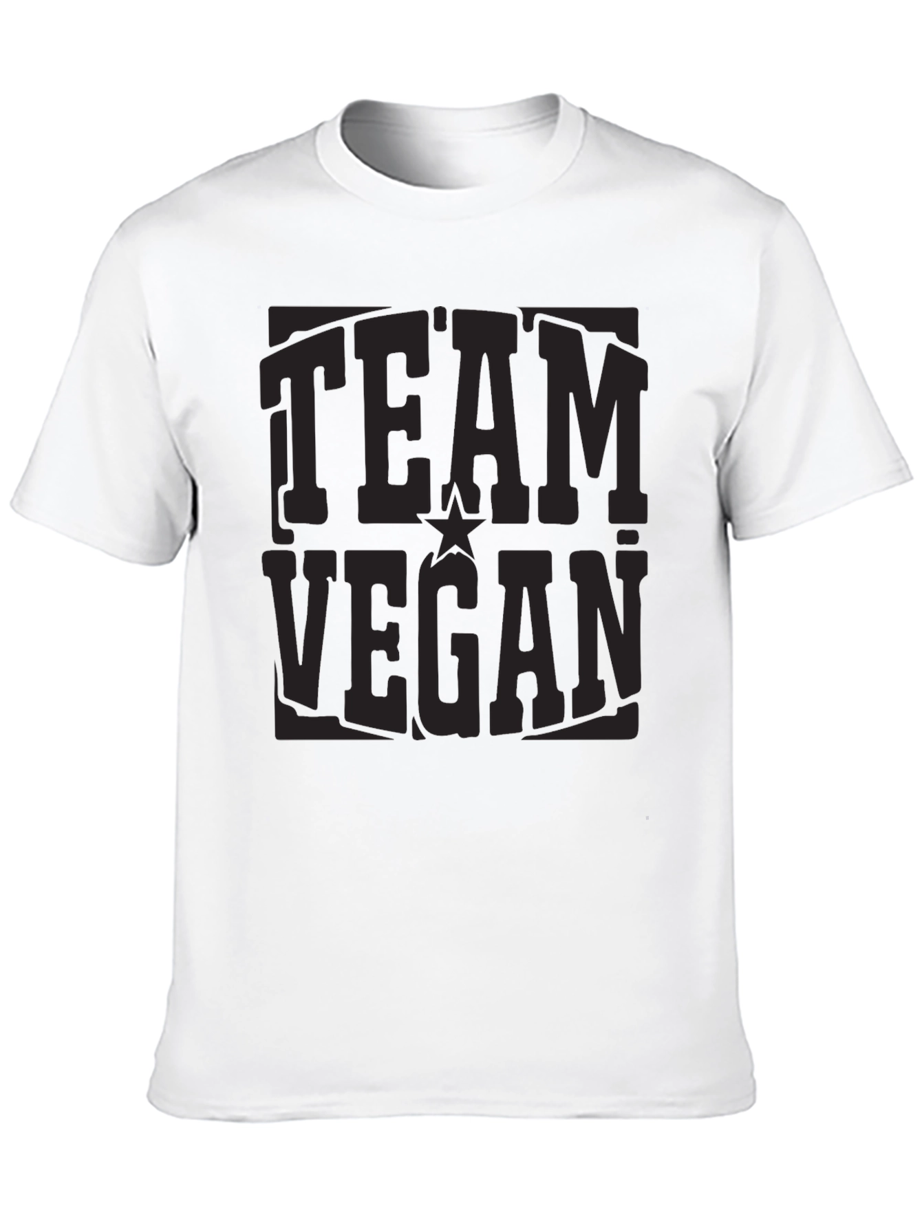 Black Team Vegan Black Crewneck T-Shirt view 10