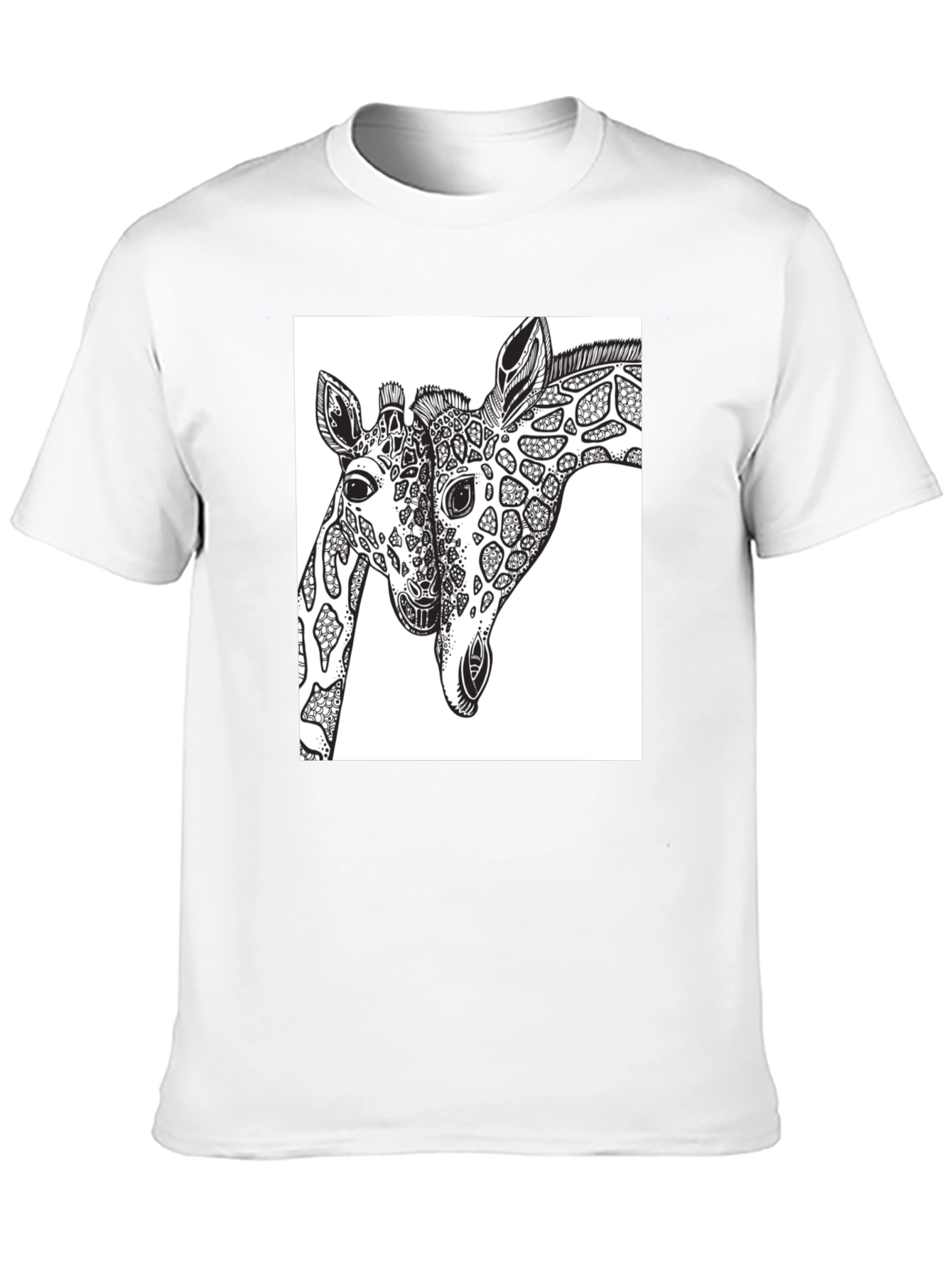 Black Giraffe Print Black T-Shirt - Stylish Unisex Tee view 10