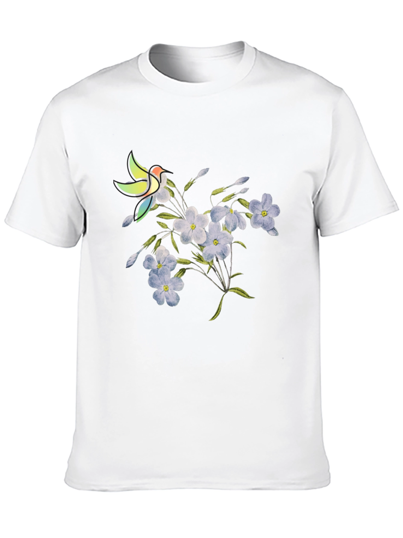 Black Floral & Bird Graphic Tee - Casual Black T-Shirt view 10