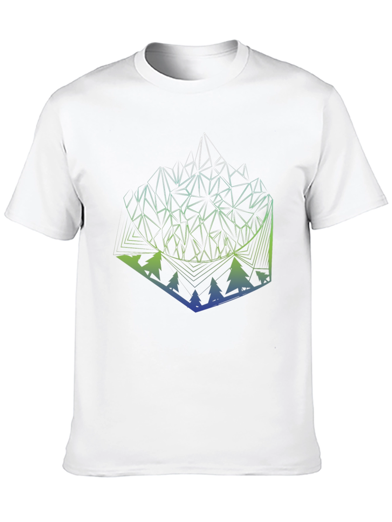 Black Geometric Mountain & Forest Graphic Tee - Modern Style view 10