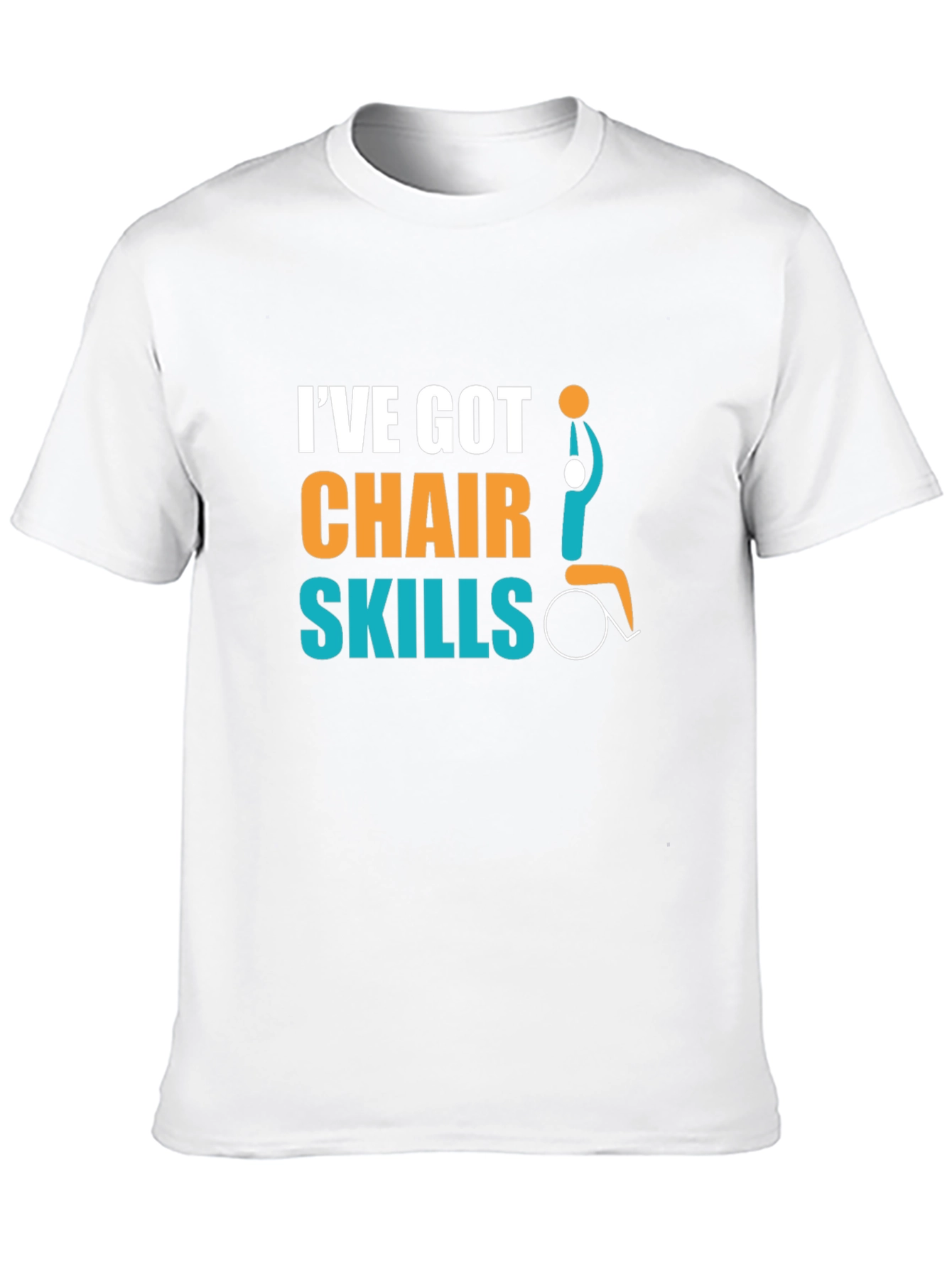 Black I've Got Chair Skills T-Shirt - Wheelchair Basketball Design view 10