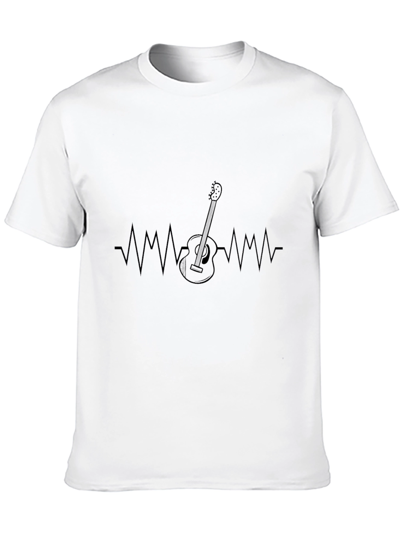 Black Guitar Heartbeat T-Shirt - Music Lover Tee view 10