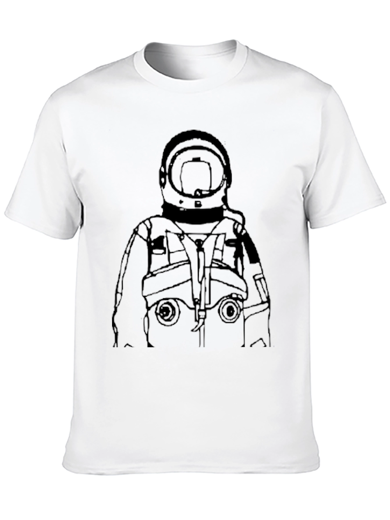 Black Astronaut Outline Graphic Tee - Black view 10