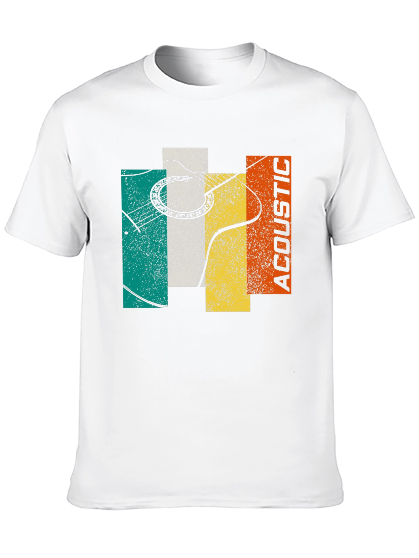 Black Acoustic Guitar Graphic Tee - Retro Music Shirt view 10