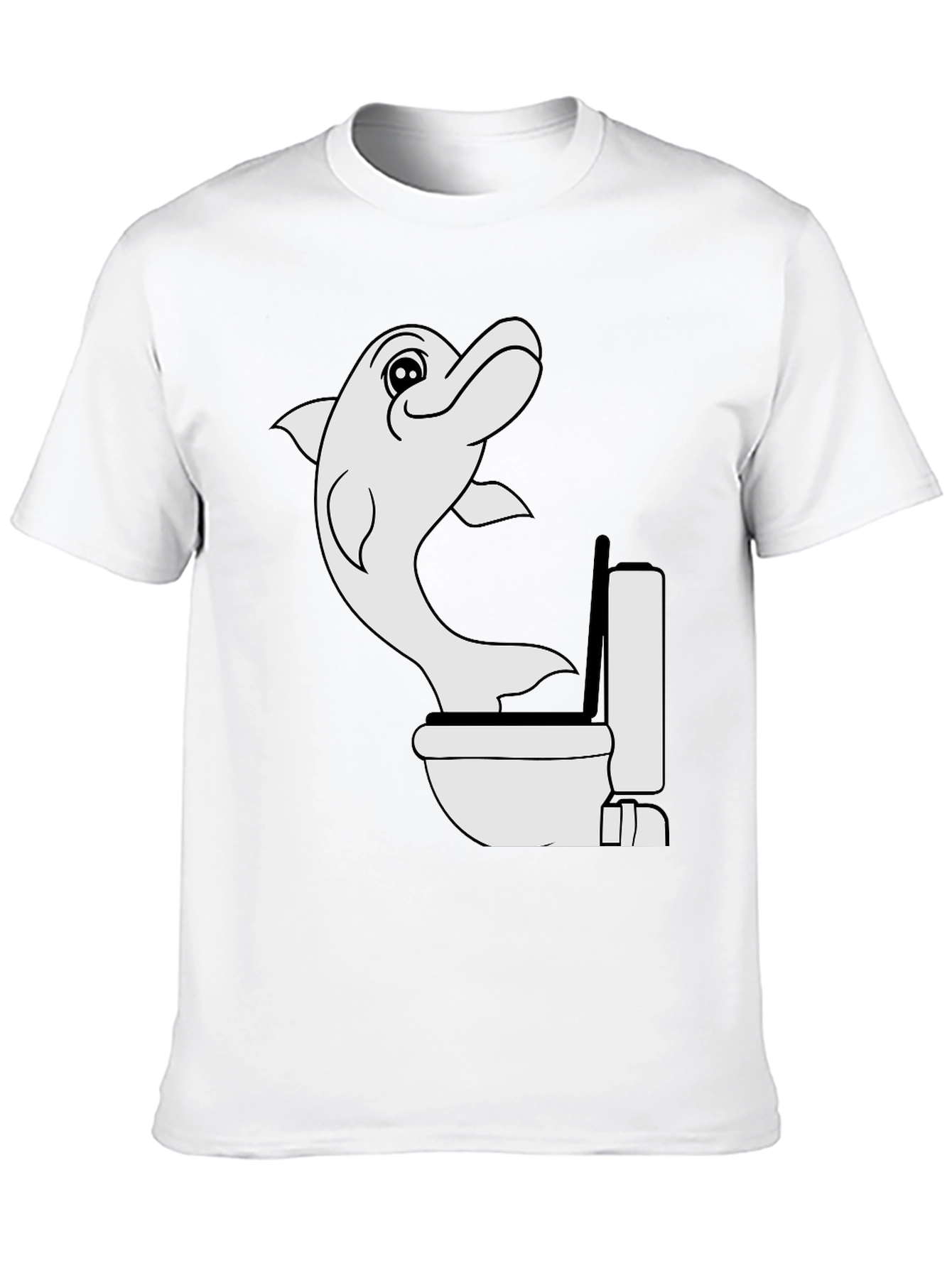 Black Dolphin Toilet Humor Black T-Shirt view 10
