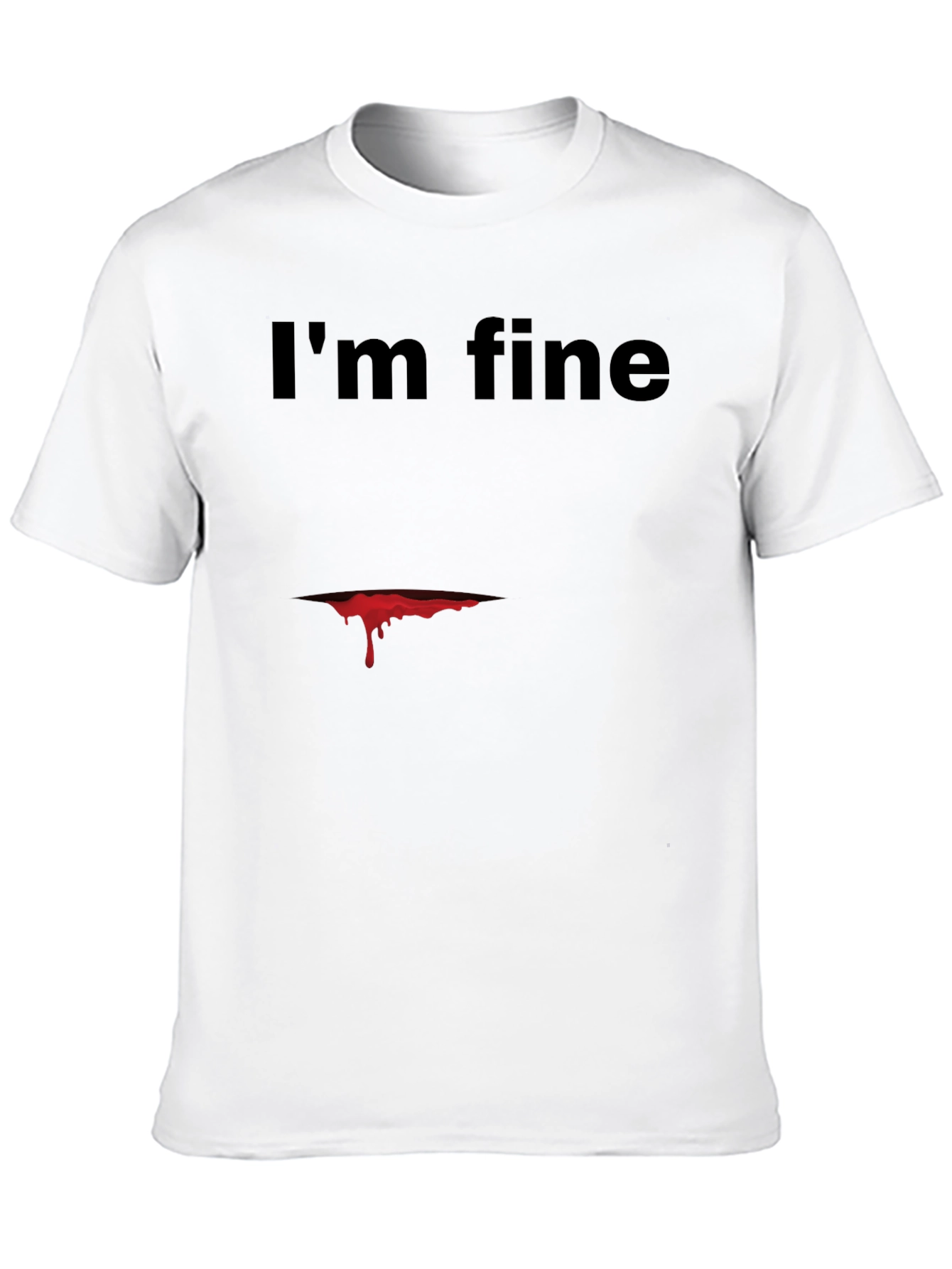 Black I'm Fine Graphic Tee - Dark Humor T-Shirt view 10