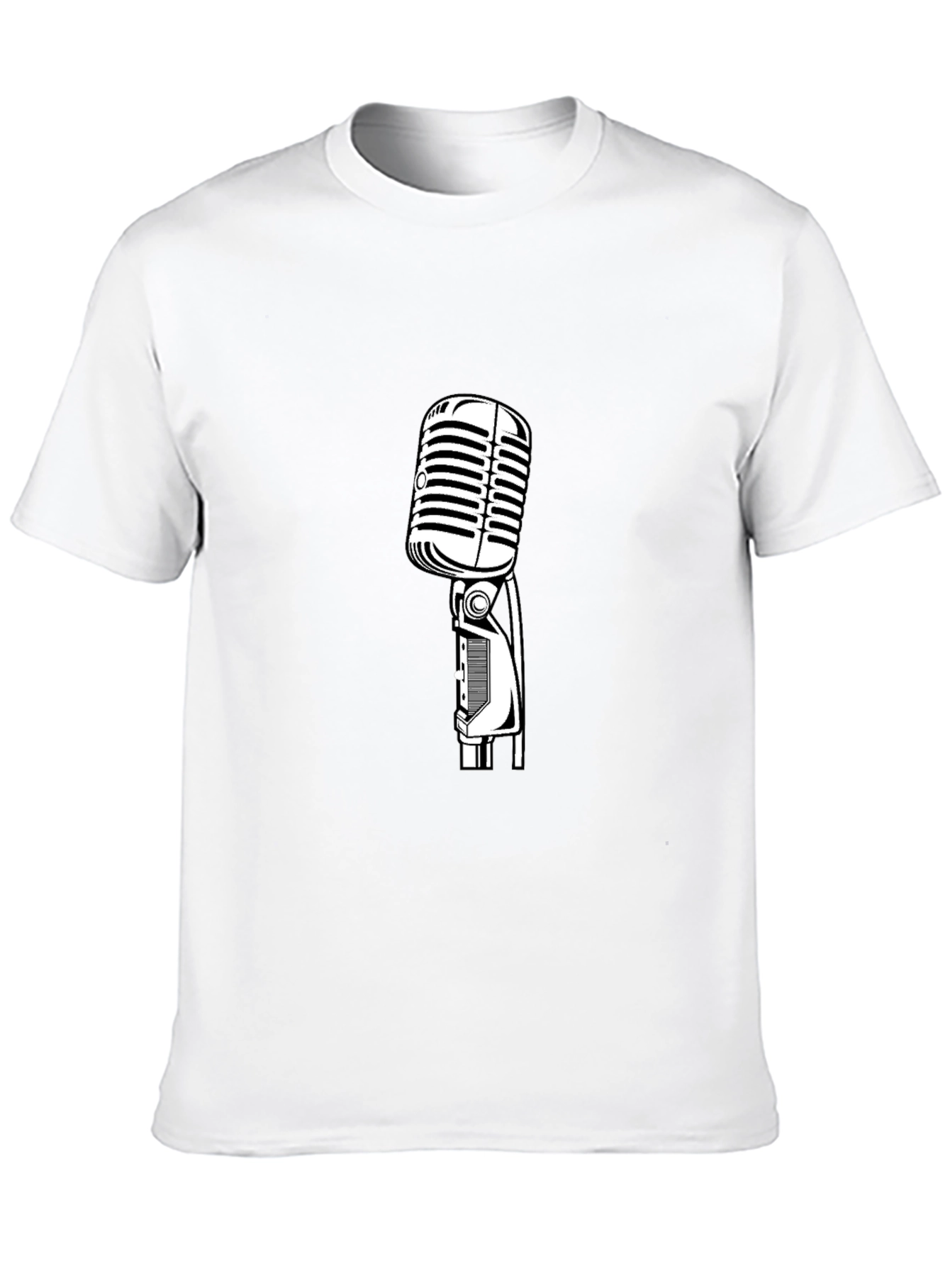 Black Vintage Microphone Graphic Tee - Classic Vocal Style! view 10