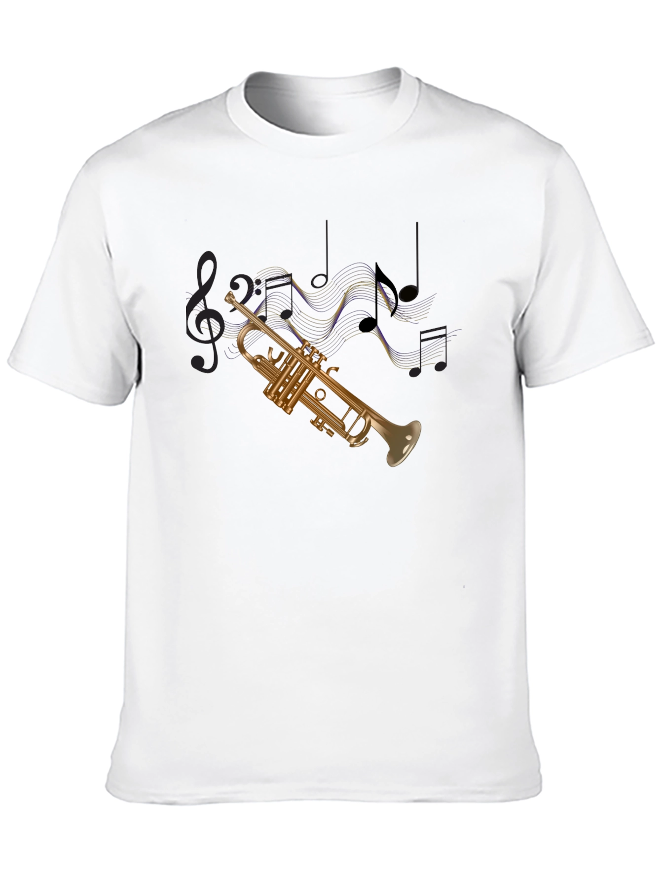 Black Trumpet Music Notes T-Shirt view 10