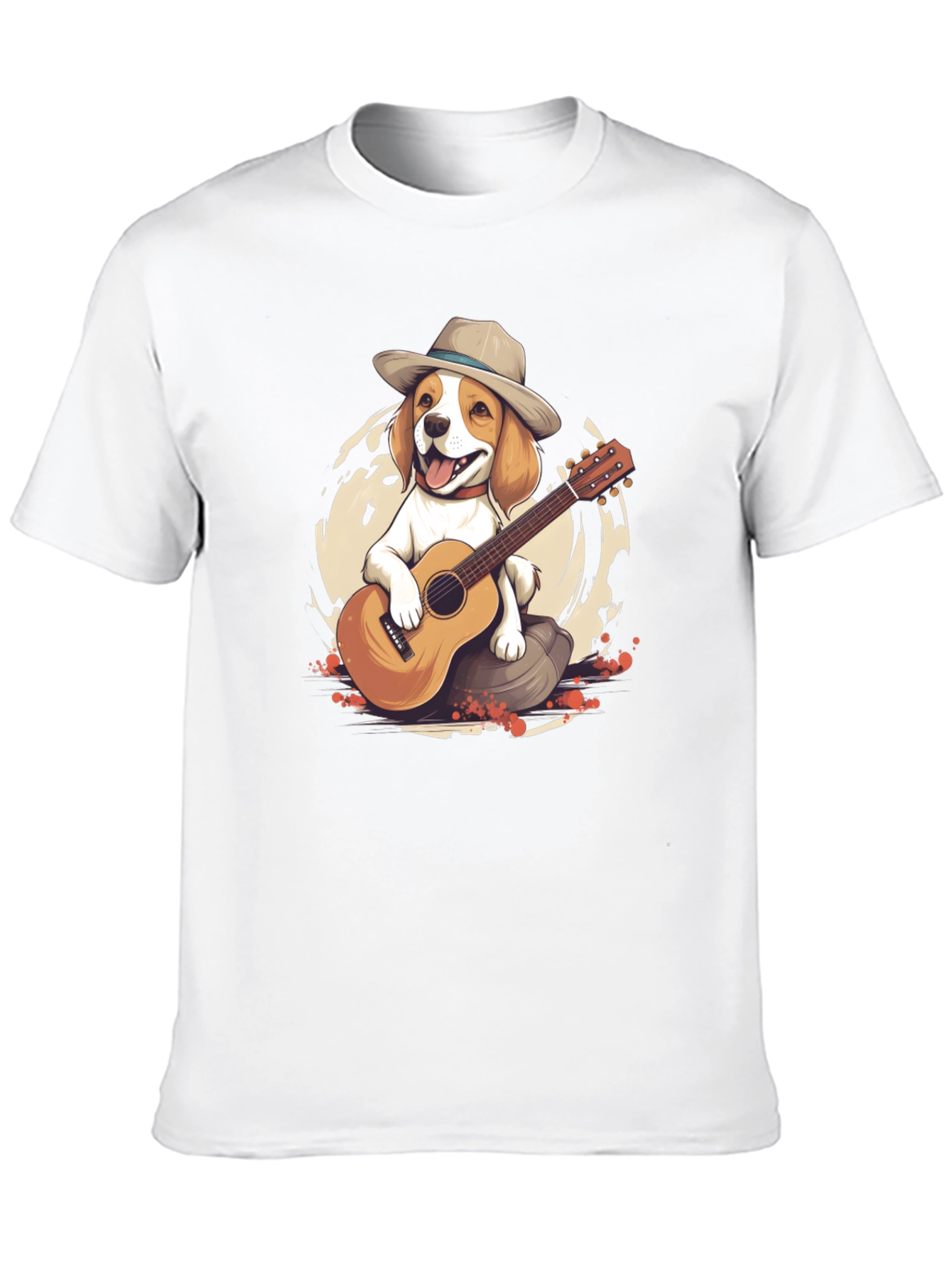 Black Dog Playing Guitar Graphic T-Shirt view 10