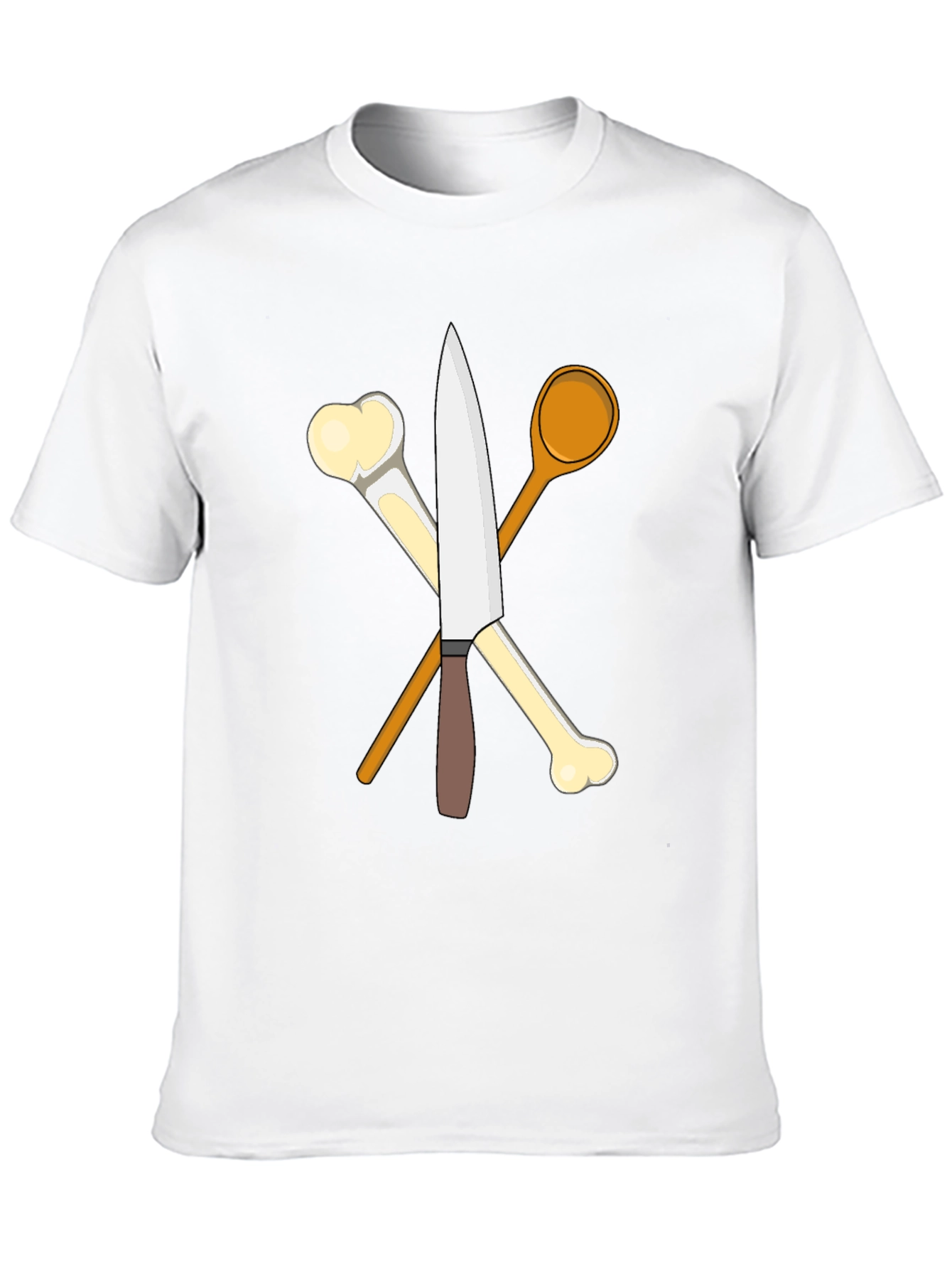 Chef's Knife, Bones, and Spoon Black T-Shirt - 10