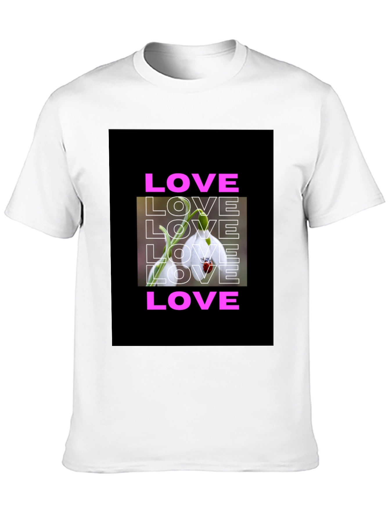 Black Love Flower Graphic T-Shirt - Black view 10