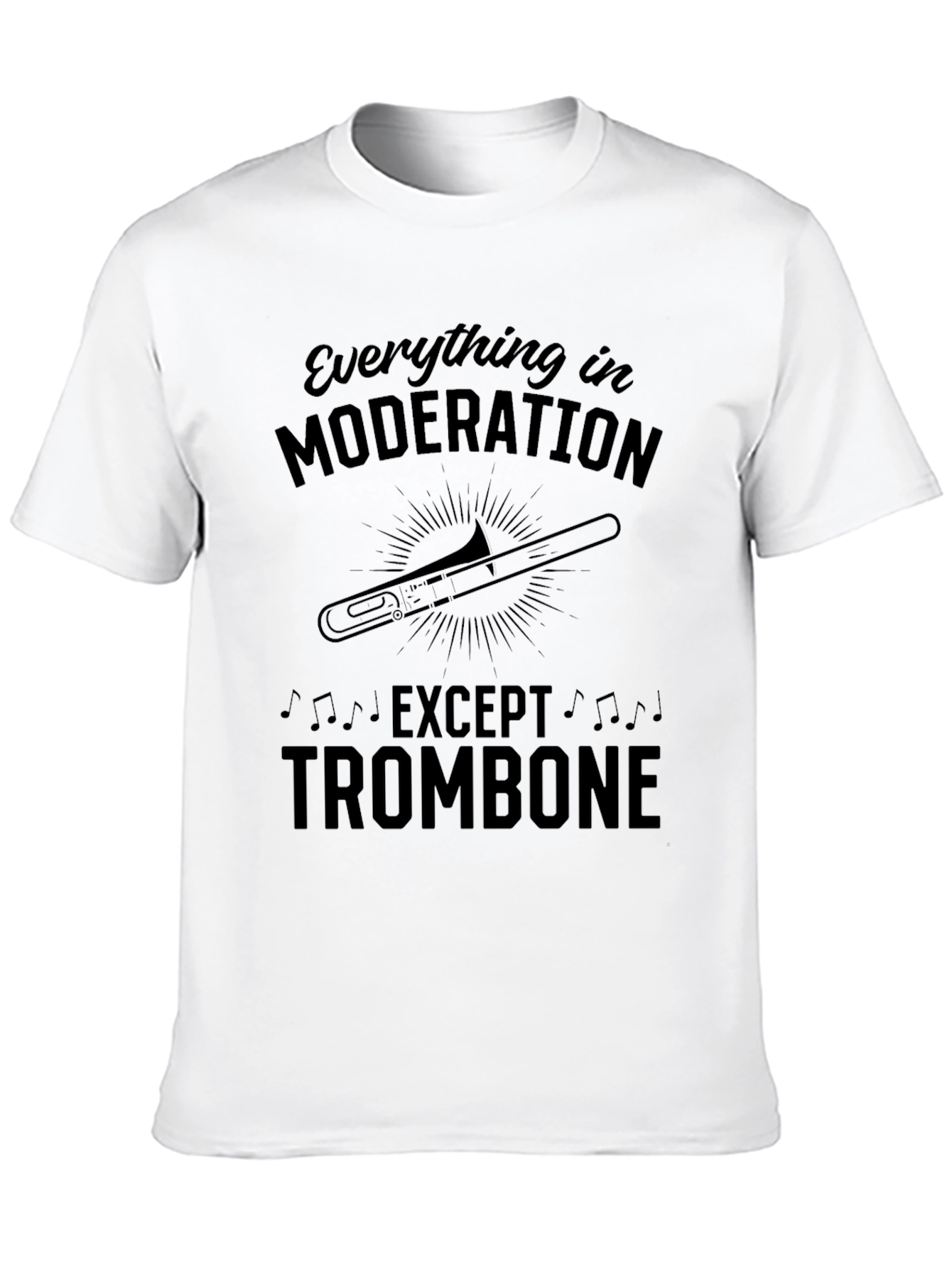 Black Moderation Except Trombone Graphic Tee view 10