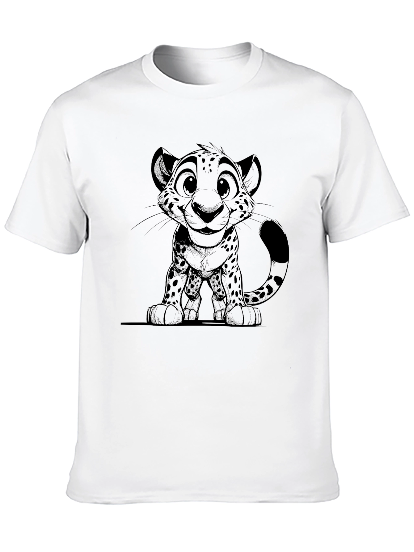 Black Cheetah Cub Graphic Tee - Soft Cotton Blend view 10