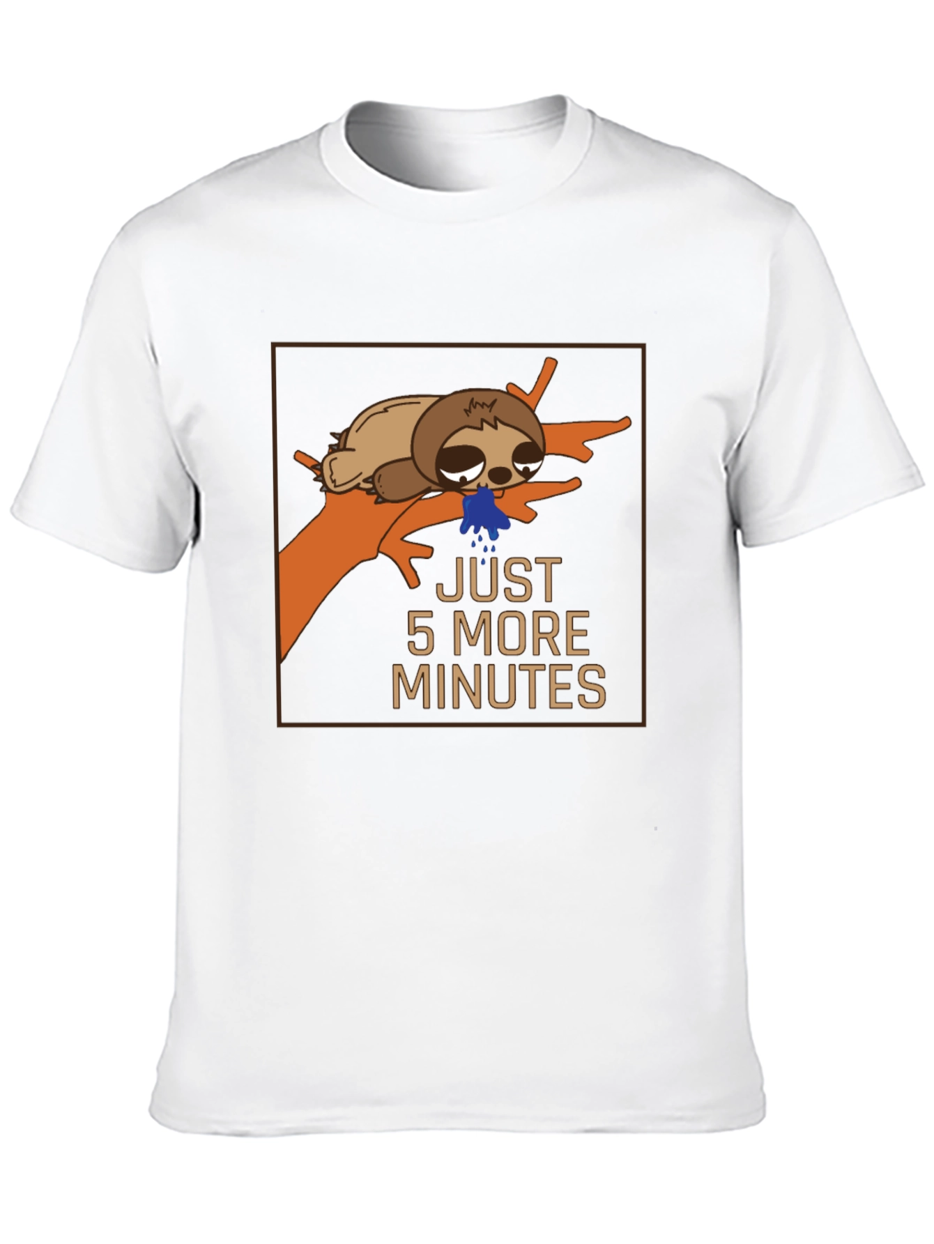 Black Lazy Sloth Graphic T-Shirt - "Just 5 More Minutes" view 10