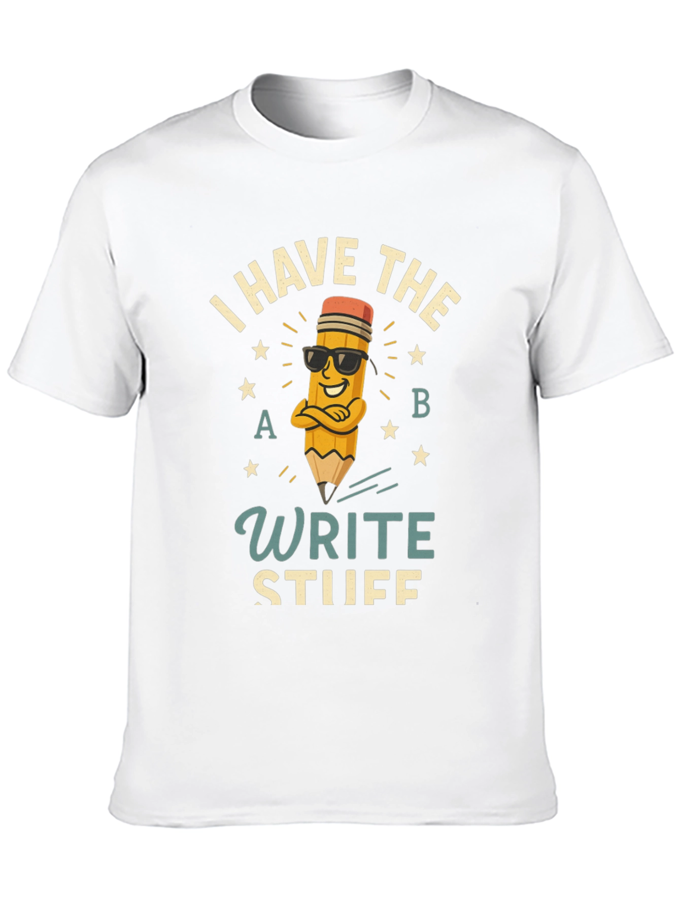 Black Write Stuff T-Shirt - Funny Pencil Design view 10