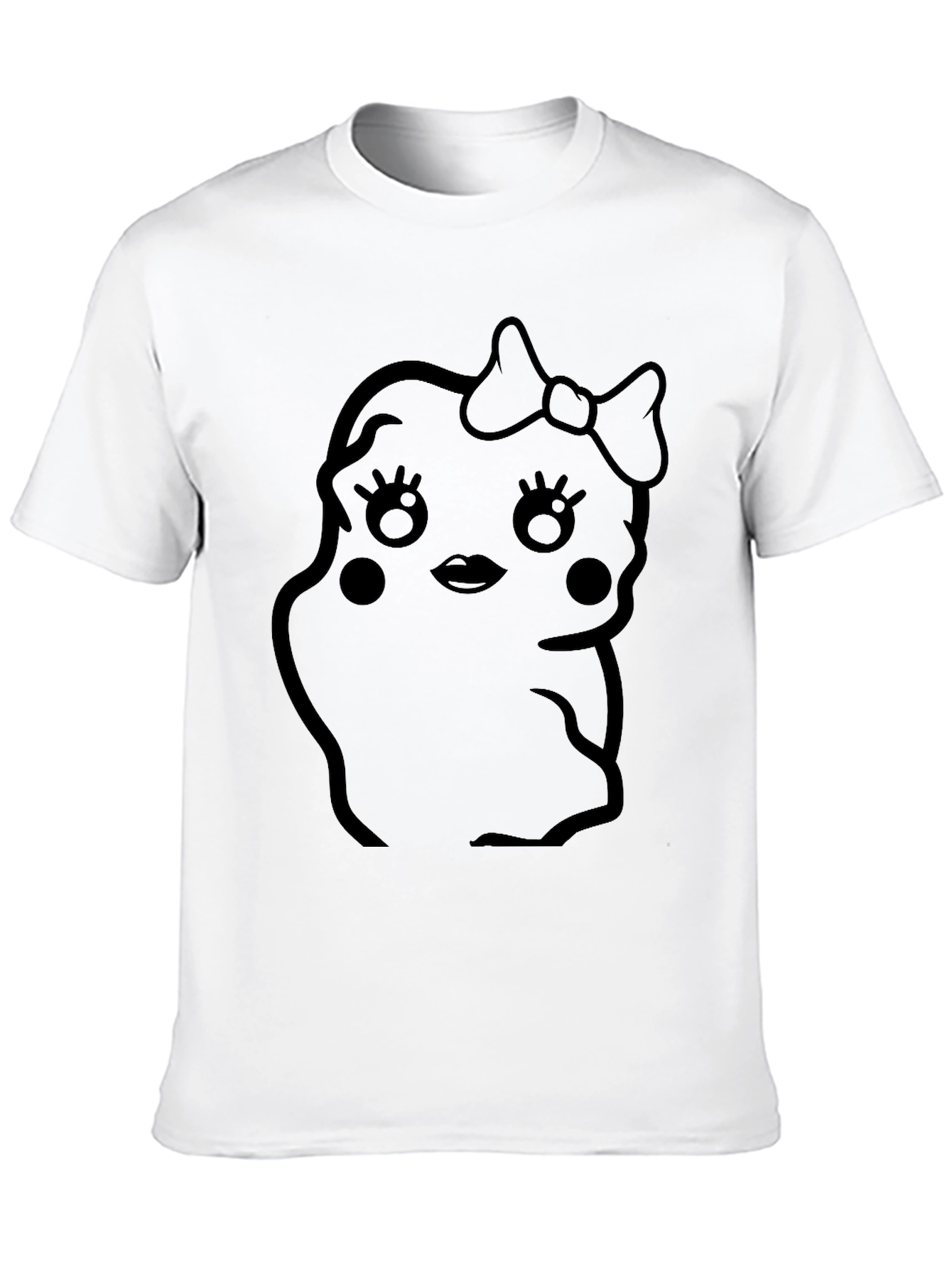 Black Kawaii Potato Girl Graphic Tee - Black Cotton Comfort view 10