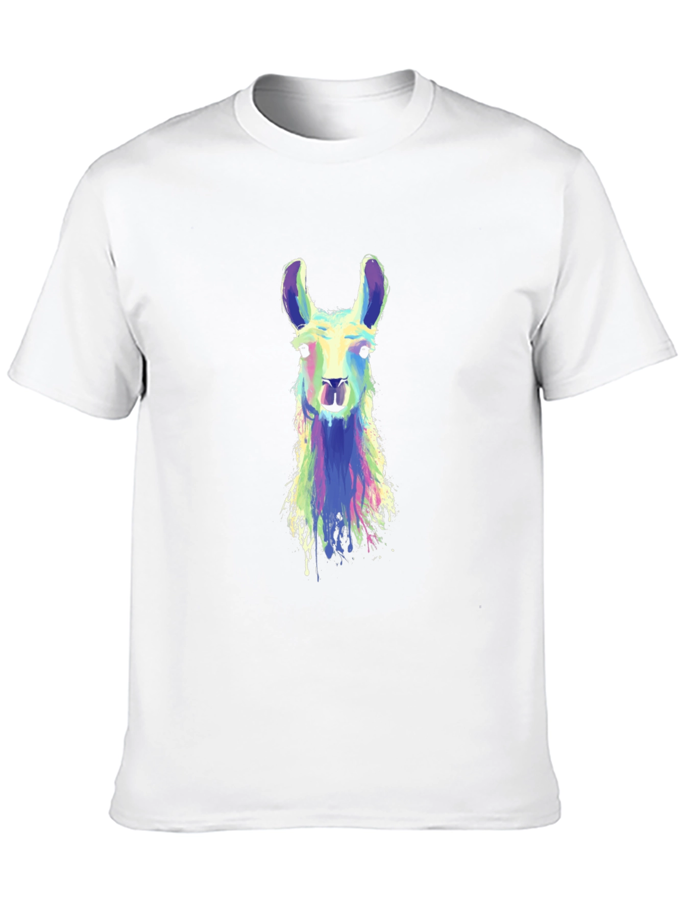 Black Llama Art Graphic Tee - Cool Animal Shirt view 10