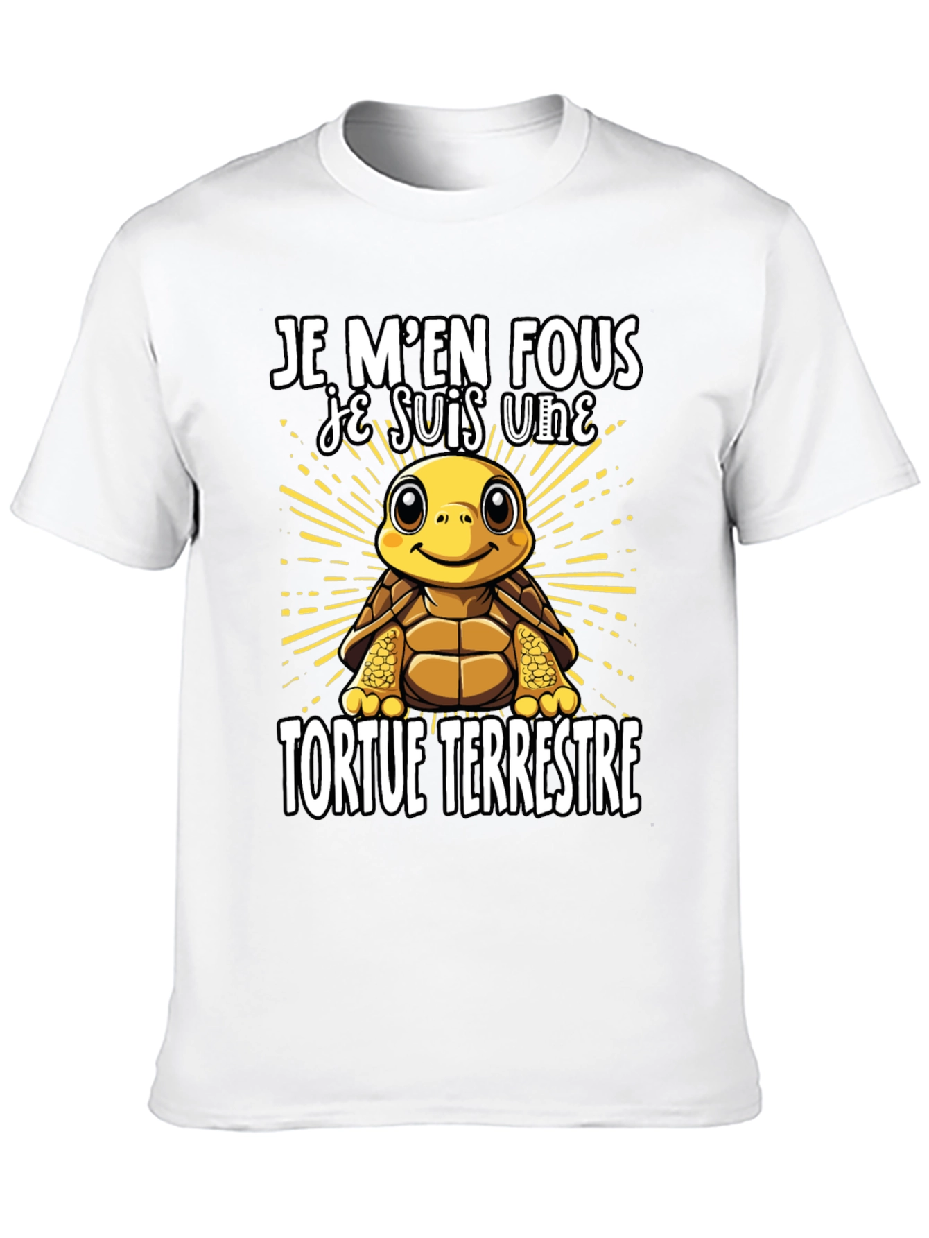 Black Funny French Turtle T-Shirt - Je M'en Fous view 10