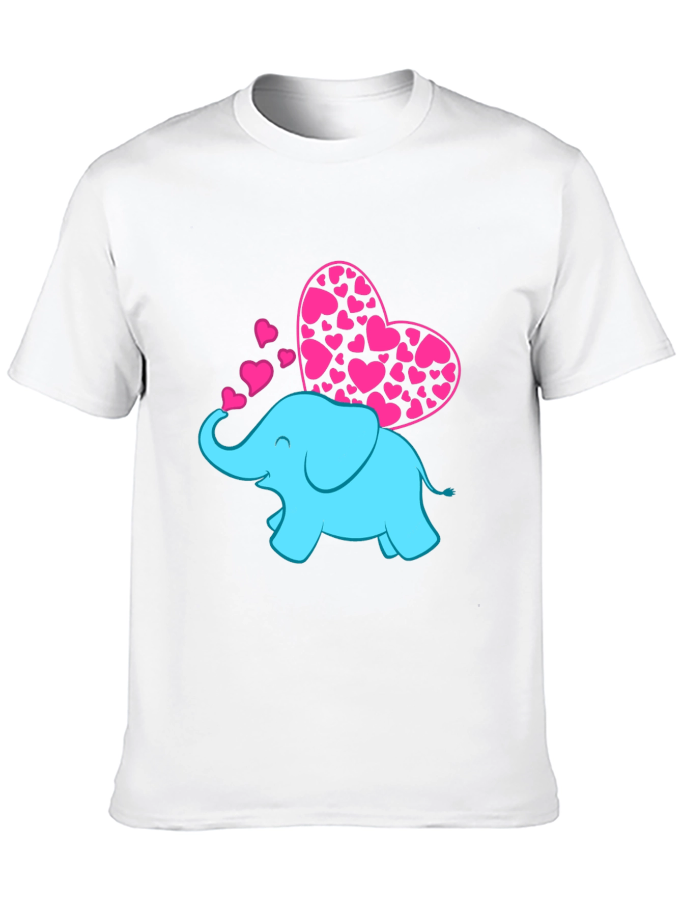 Black Elephant Love T-Shirt - Pink Hearts view 10