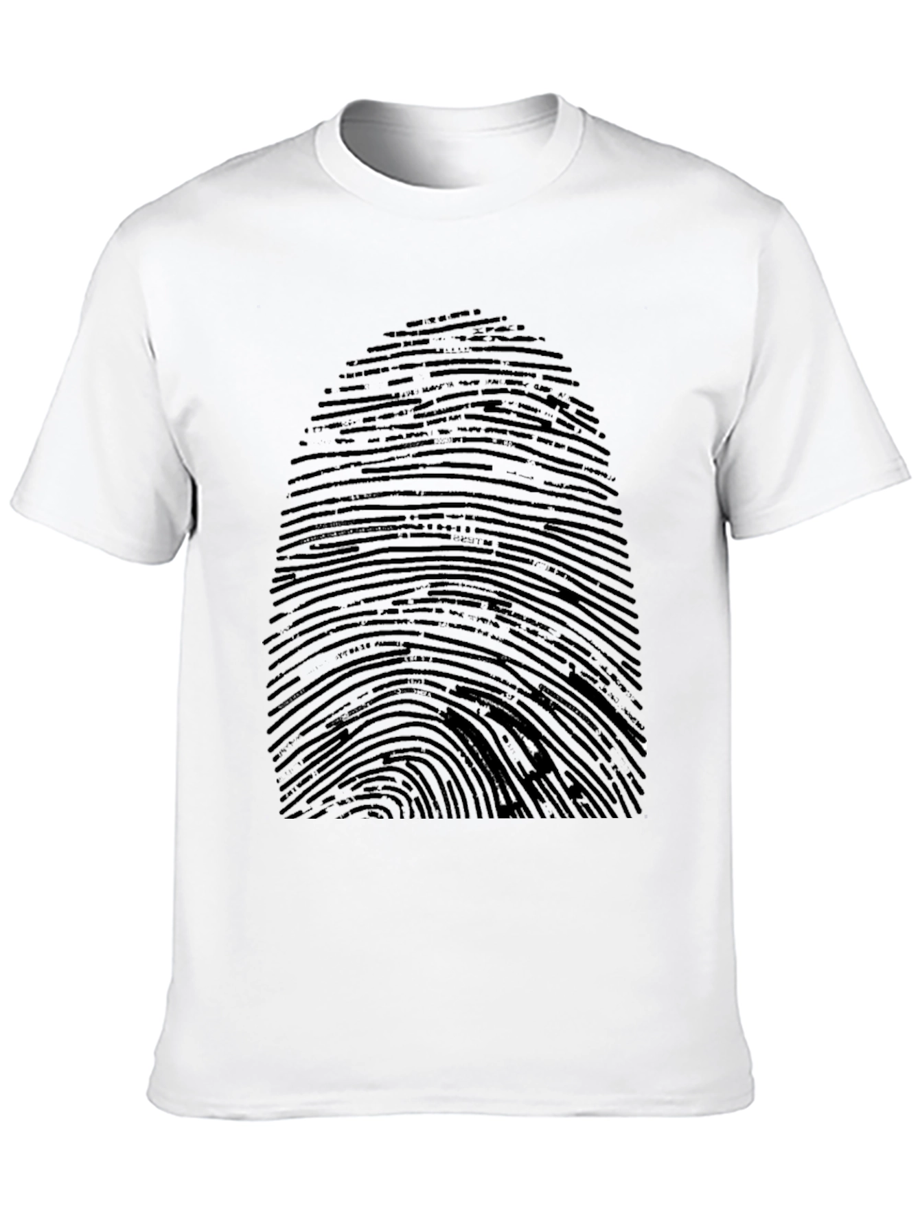 Black Unique Fingerprint Graphic Print Black T-Shirt view 10