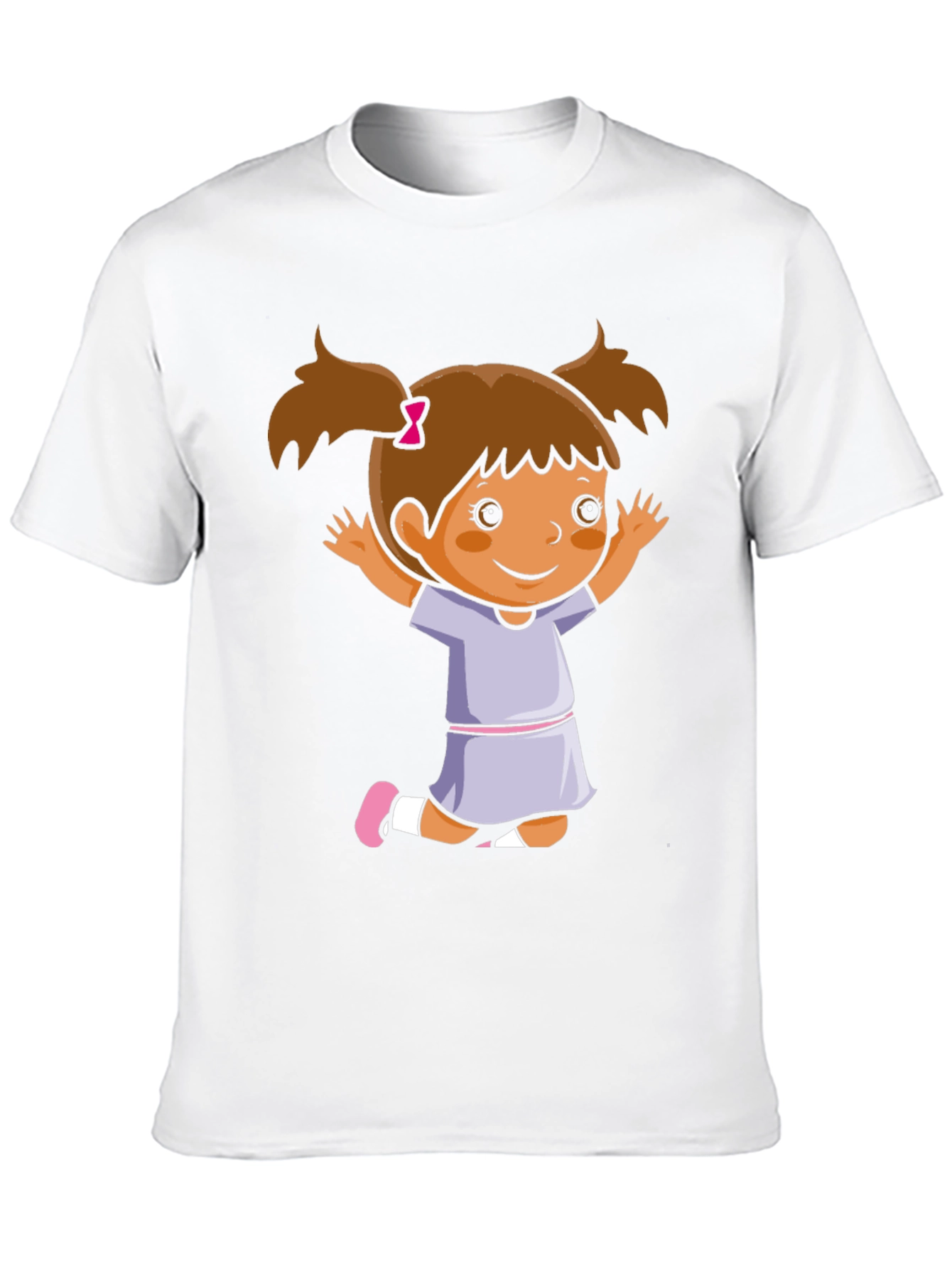 Black Cute Girl Cartoon Black T-Shirt view 10