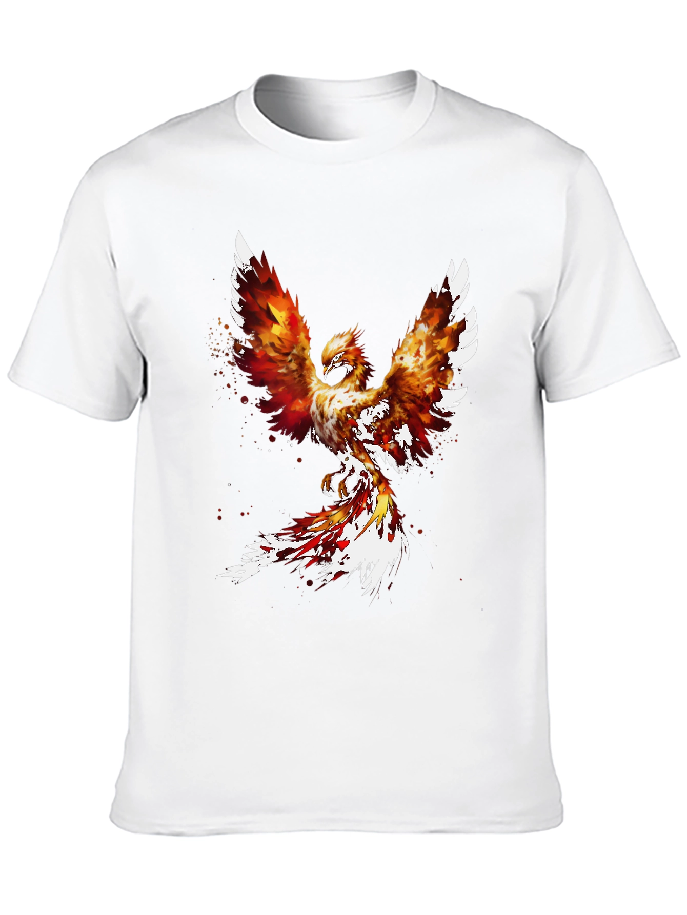 Black Fiery Phoenix Graphic Tee - Black Cotton Blend view 10