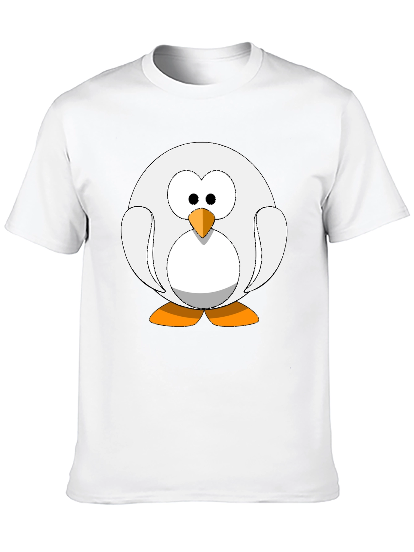 Black Cartoon Penguin Graphic Tee - Black Cotton Blend Shirt view 10
