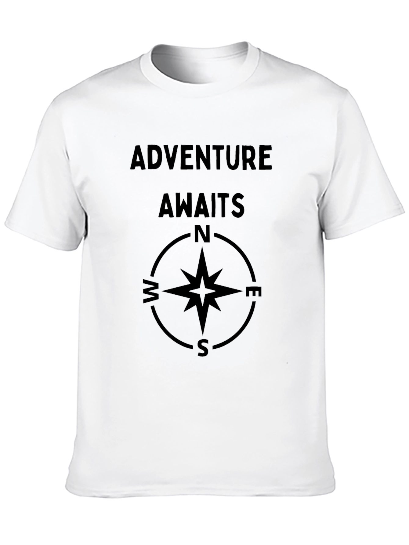 Black Adventure Awaits Compass Graphic T-Shirt - Black view 10