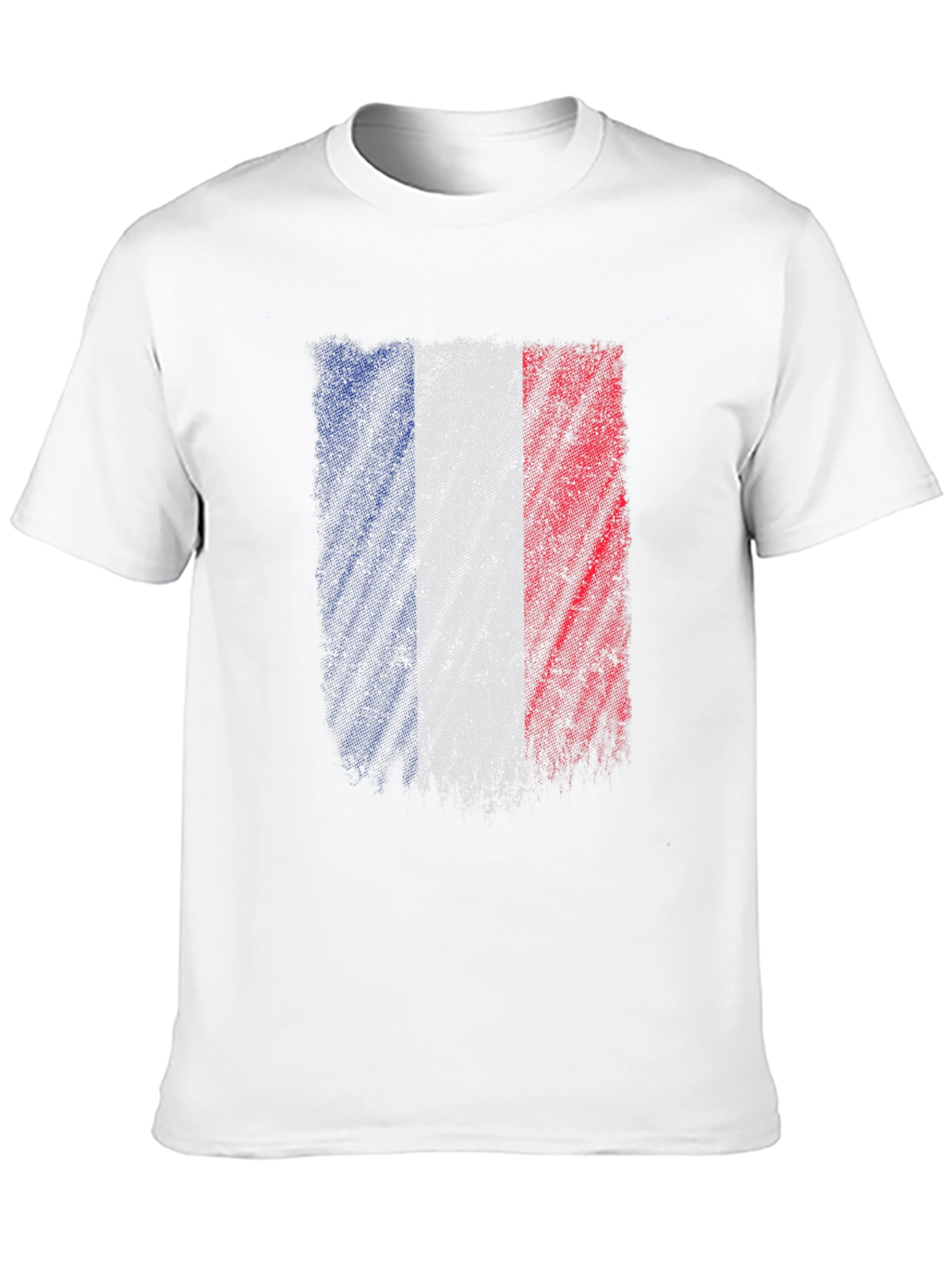 Black France Flag Graphic T-Shirt - Distressed Design view 10
