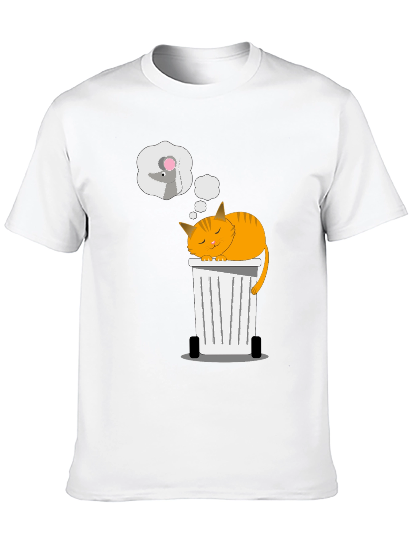 Black Cat Sleeping on Trash Can T-Shirt view 10