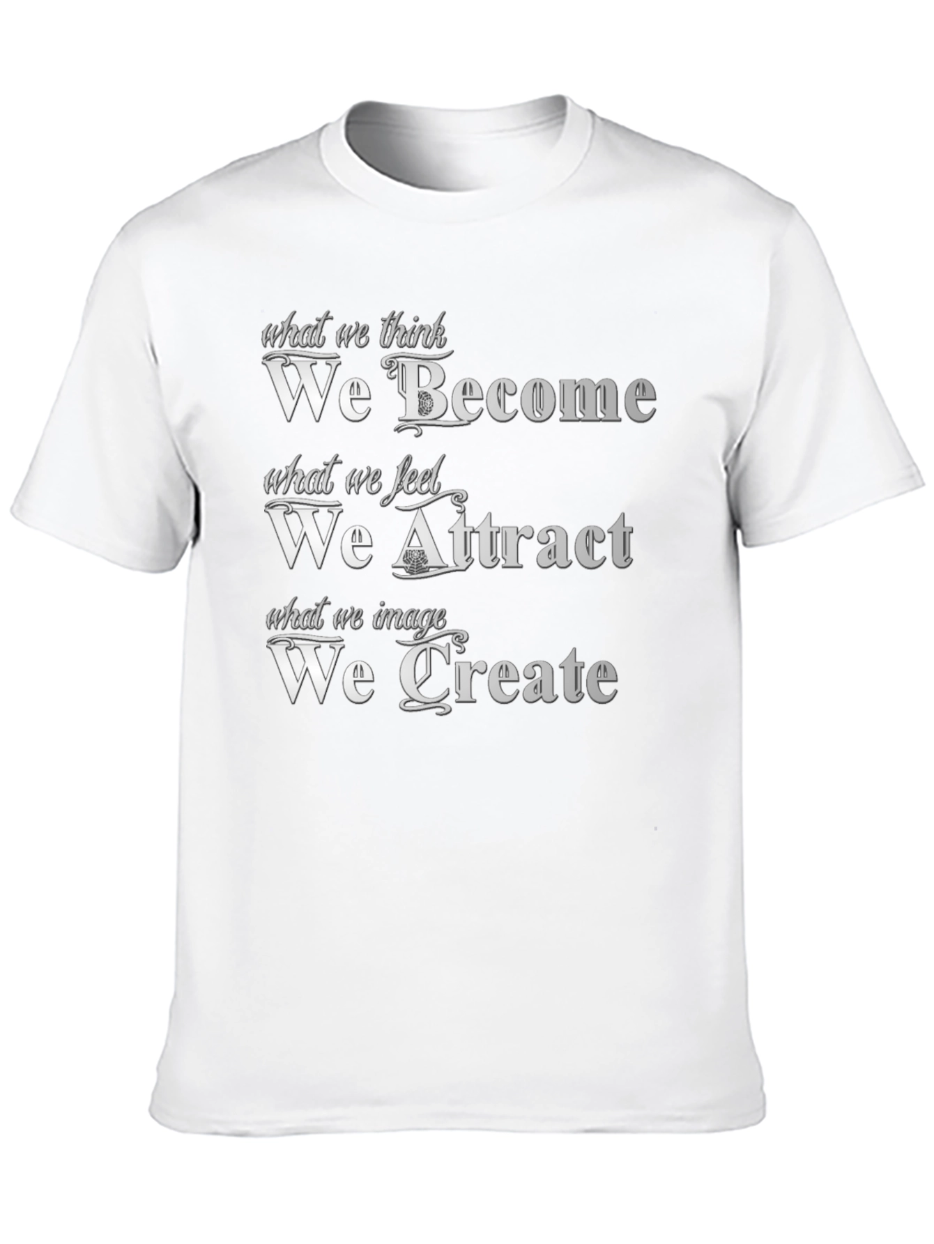 Black Motivational Quote T-Shirt: Become Attract Create view 10