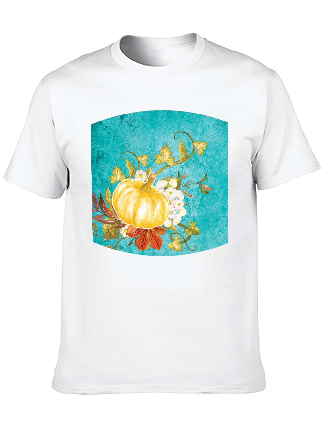 Black Fall Pumpkin Floral Graphic Tee - Black view 10