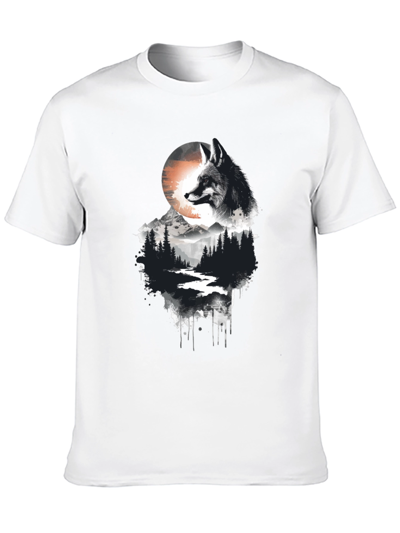 Black Fox Landscape Graphic Tee - Nature Inspired Style view 10