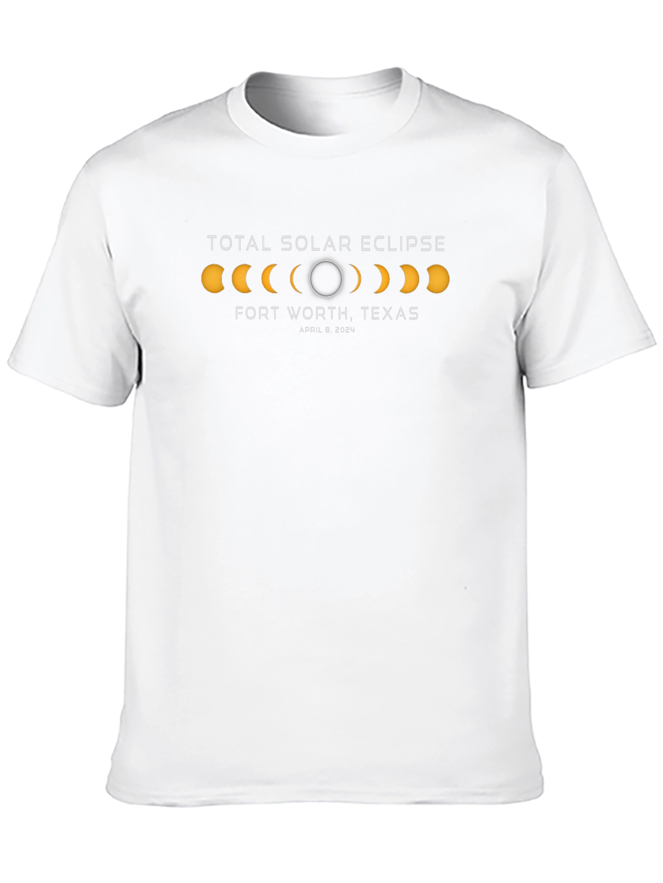 Black Total Solar Eclipse Fort Worth Texas T-Shirt view 10