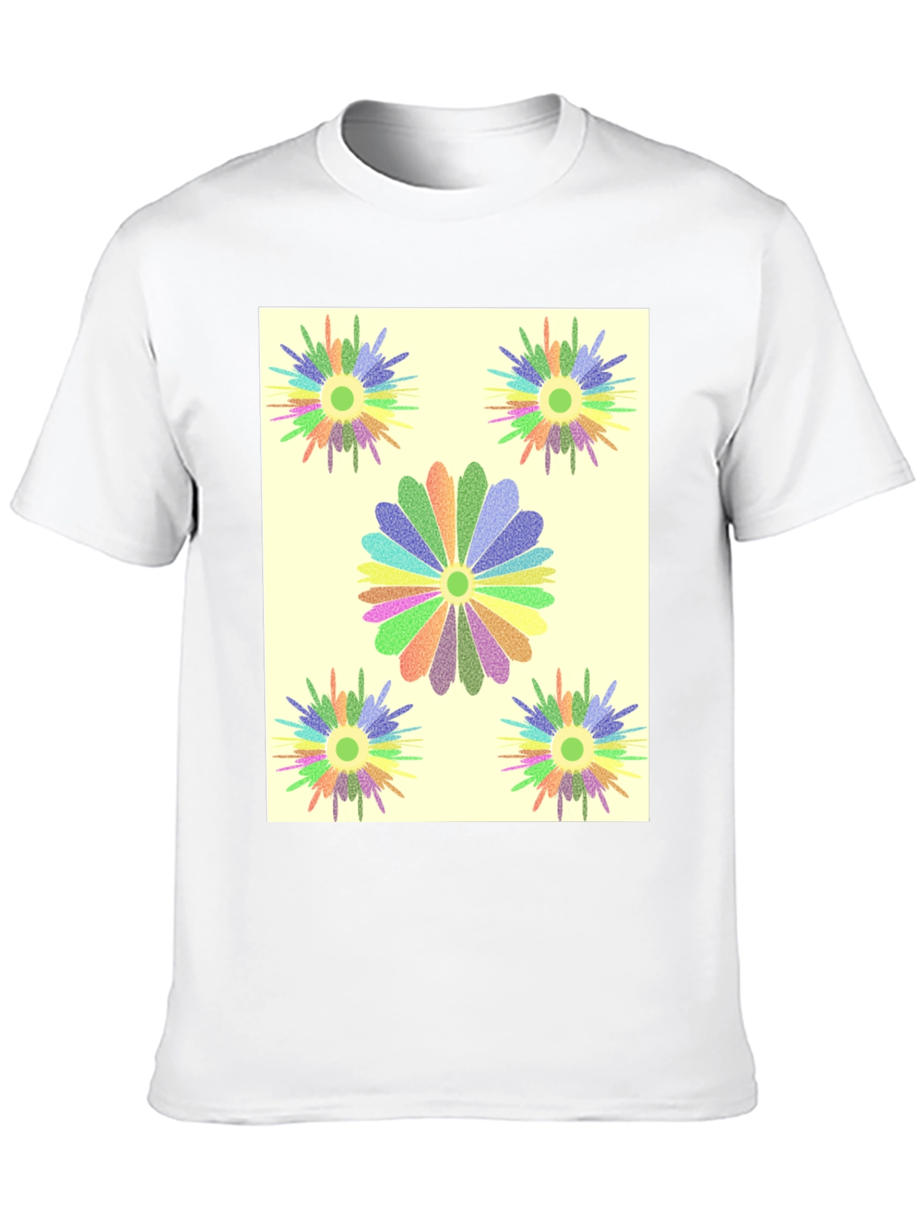 Black Floral Burst Graphic Tee - Black Cotton T-Shirt view 10